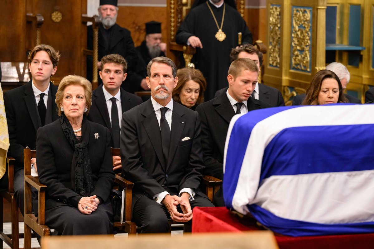Members of the Greek and Spanish royal families attend the funeral of Princess Irene of Greece and Denmark in Athens on January 19, 2026 (Studio Kominis)