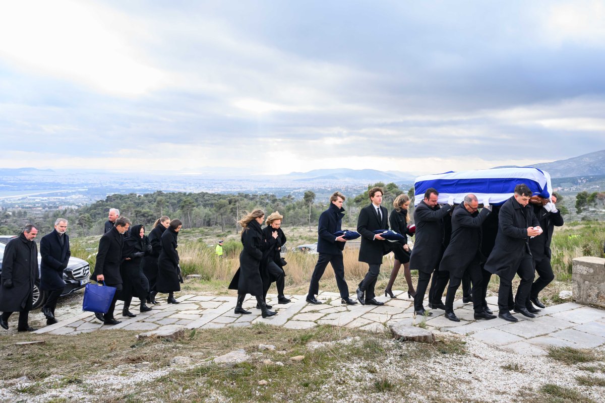 Members of the Greek and Spanish royal families attend the funeral of Princess Irene of Greece and Denmark in Athens on January 19, 2026 (Studio Kominis)