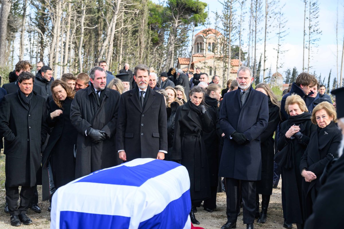 Members of the Greek and Spanish royal families attend the funeral of Princess Irene of Greece and Denmark in Athens on January 19, 2026 (Studio Kominis)