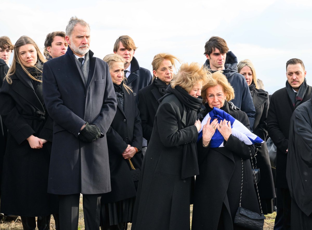 Members of the Greek and Spanish royal families attend the funeral of Princess Irene of Greece and Denmark in Athens on January 19, 2026 (Studio Kominis)