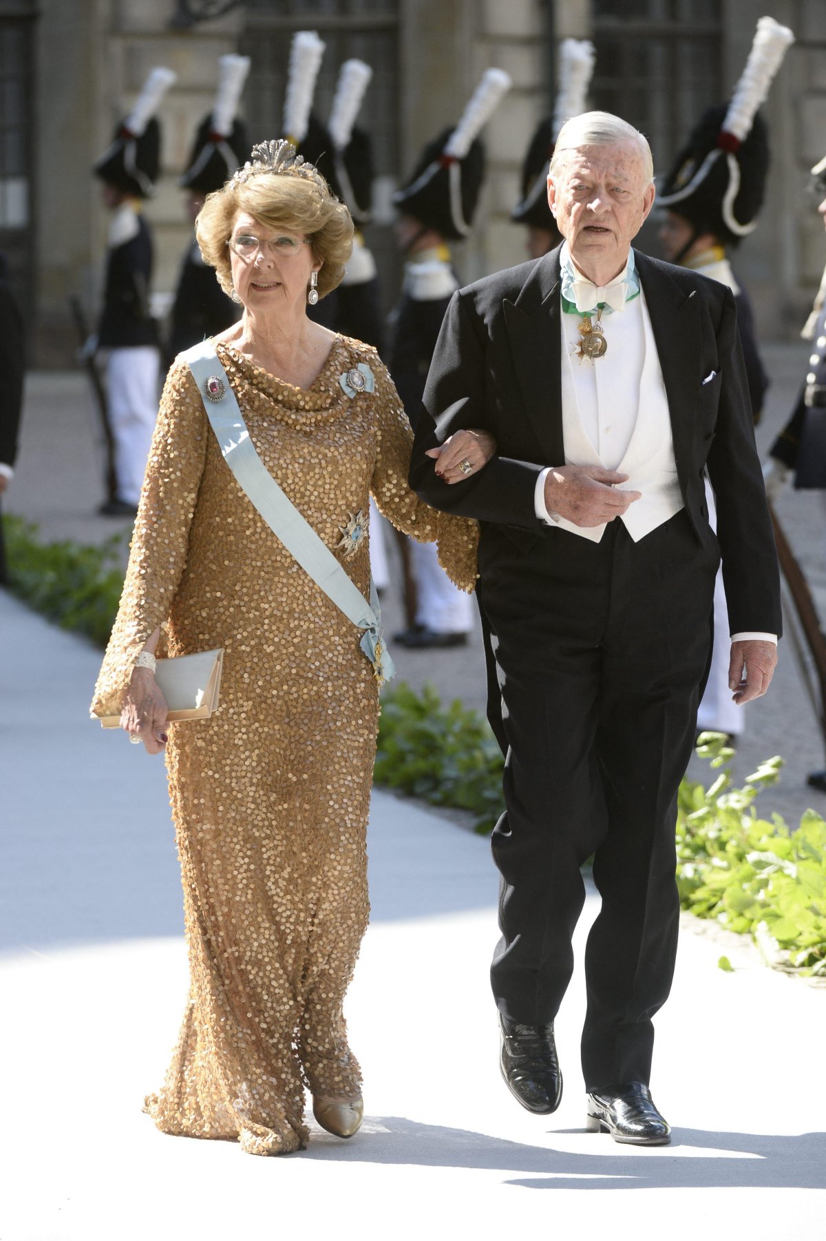 Princess Désirée and Baron Niclas Silfverschiöld attend the wedding of Princess Madeleine and Christopher O'Neill in Stockholm on June 8, 2013 (Maja Suslin/TT News Agency/Alamy)