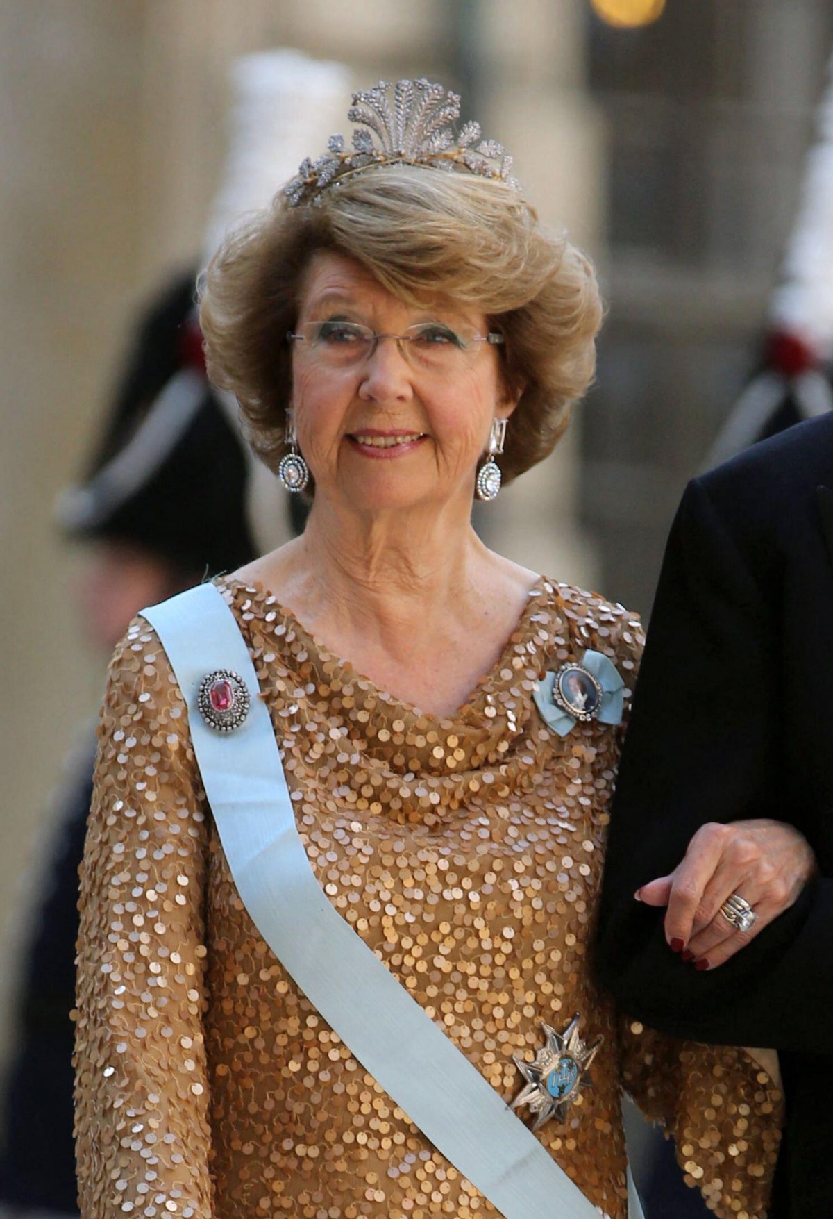 Princess Désirée and Baron Niclas Silfverschiöld attend the wedding of Princess Madeleine and Christopher O'Neill in Stockholm on June 8, 2013 (Soren Andersson/TT News Agency/Alamy)