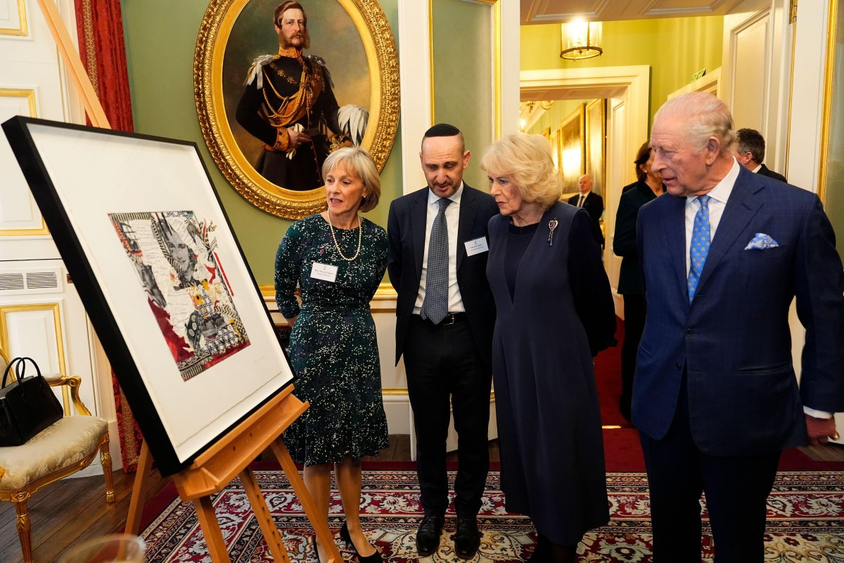 King Charles III and Queen Camilla host a reception marking Holocaust Memorial Day at Buckingham Palace in London on January 27, 2026 (Aaron Chown/PA Images/Alamy)