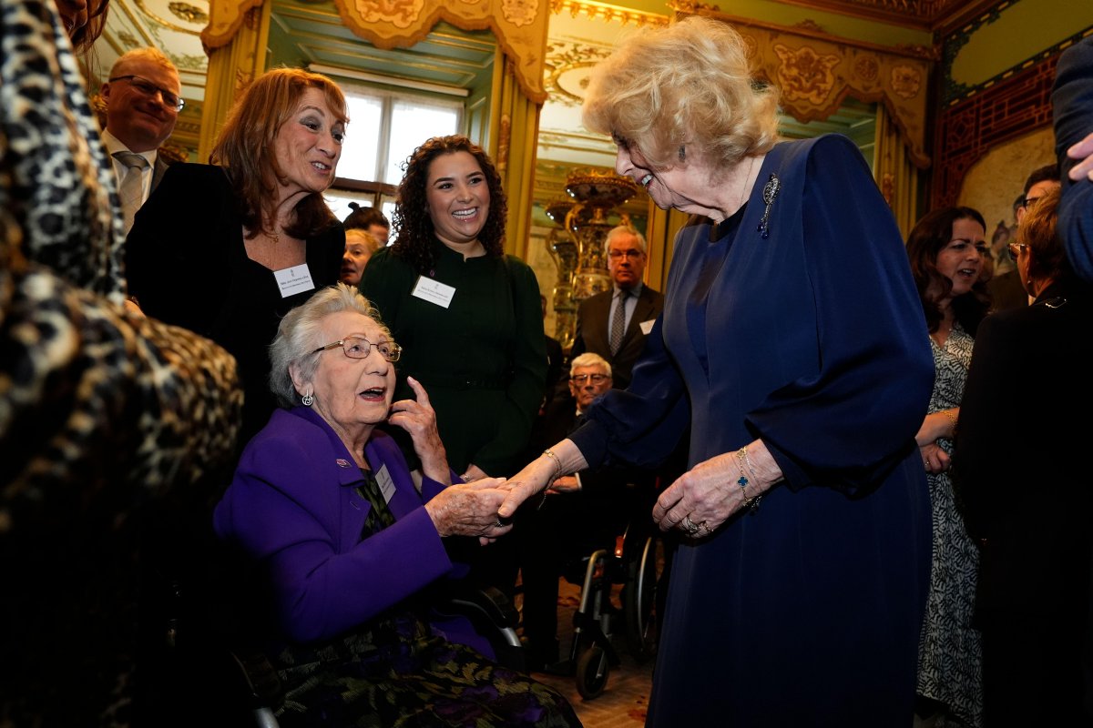 King Charles III and Queen Camilla host a reception marking Holocaust Memorial Day at Buckingham Palace in London on January 27, 2026 (Aaron Chown/PA Images/Alamy)