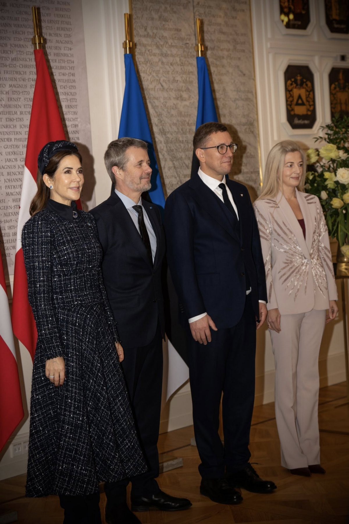 The King and Queen of Denmark meet with Prime Minister Kristen Michal and his wife, Evelin Oras, in Tallinn on January 27, 2026 (Kongehuset)