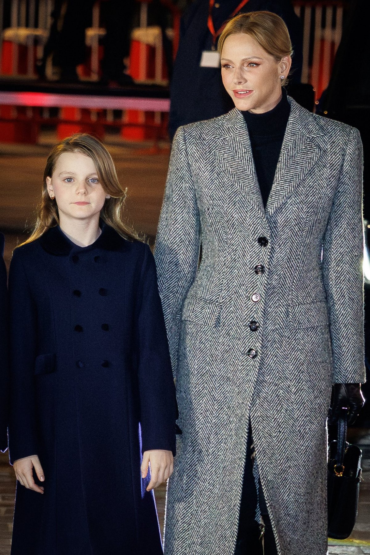 The Prince and Princess of Monaco, with Hereditary Prince Jacques and Princess Gabriella, the traditional burning of the boat on Quai Albert I on the eve of the Feast of Sainte Dévote in Monaco on January 26, 2026 (Michaël Alesi and Sarah Steck/Palais Princier de Monaco)