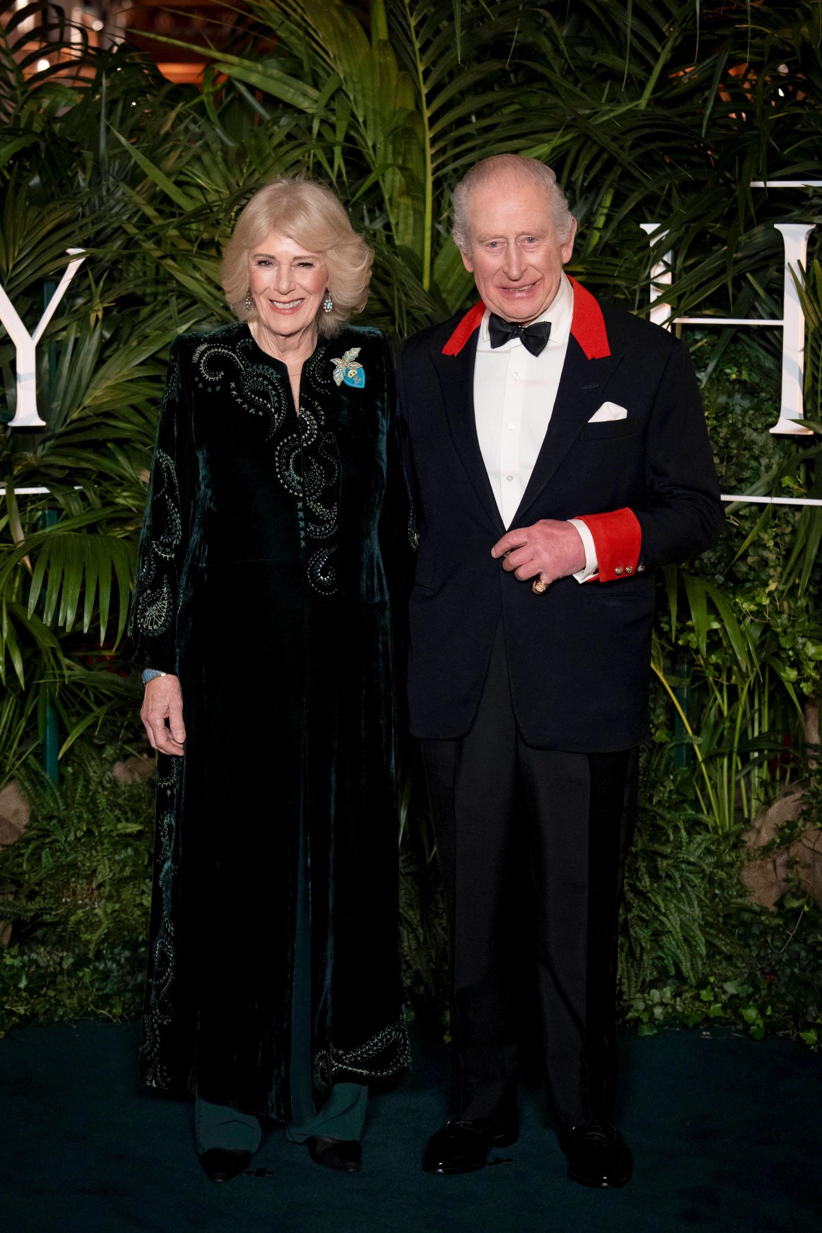 King Charles III and Queen Camilla attend the premiere of Finding Harmony: A King's Vision at Windsor Castle on January 28, 2026 (Aaron Chown/PA Images/Alamy)