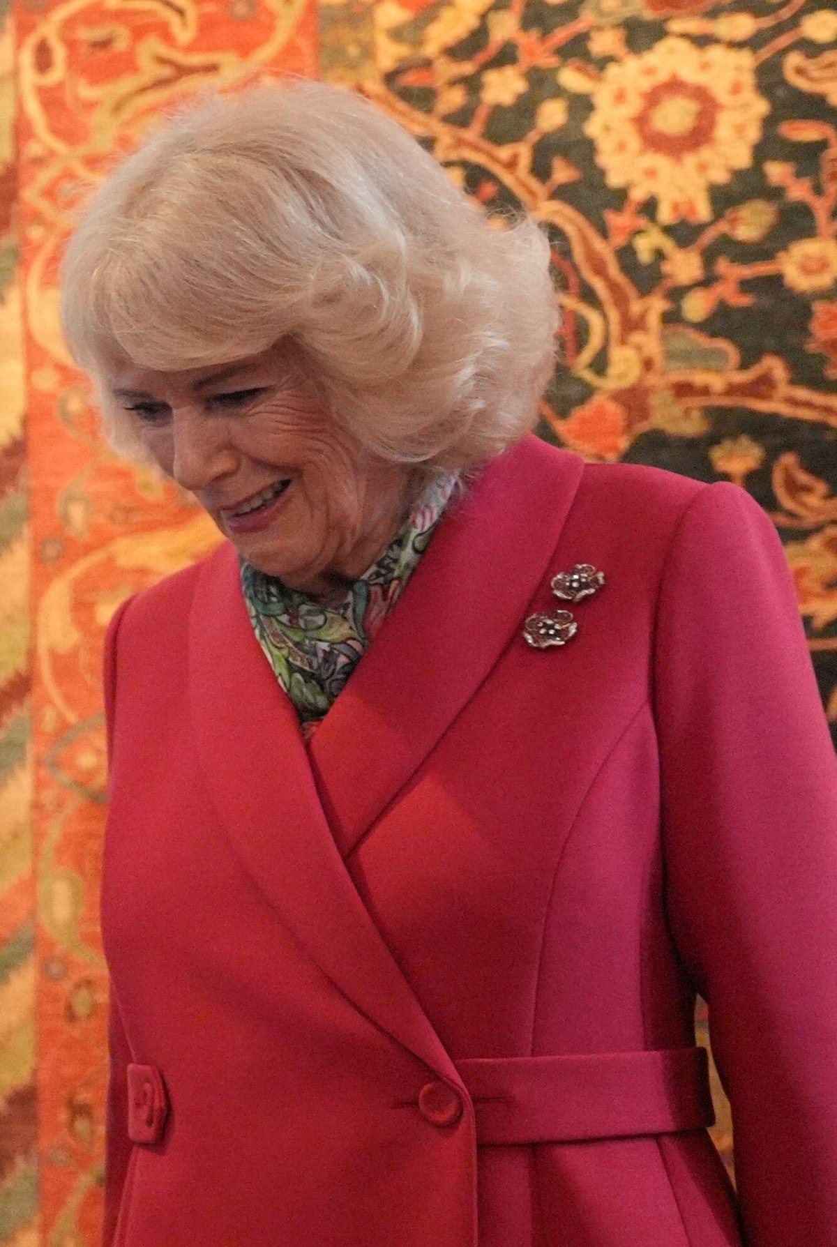 King Charles III and Queen Camilla visit Turquoise Mountain's 20th anniversary exhibition at the The Garrison Chapel in Chelsea Barracks on February 11, 2026 (Yui Mok/PA Images/Alamy)