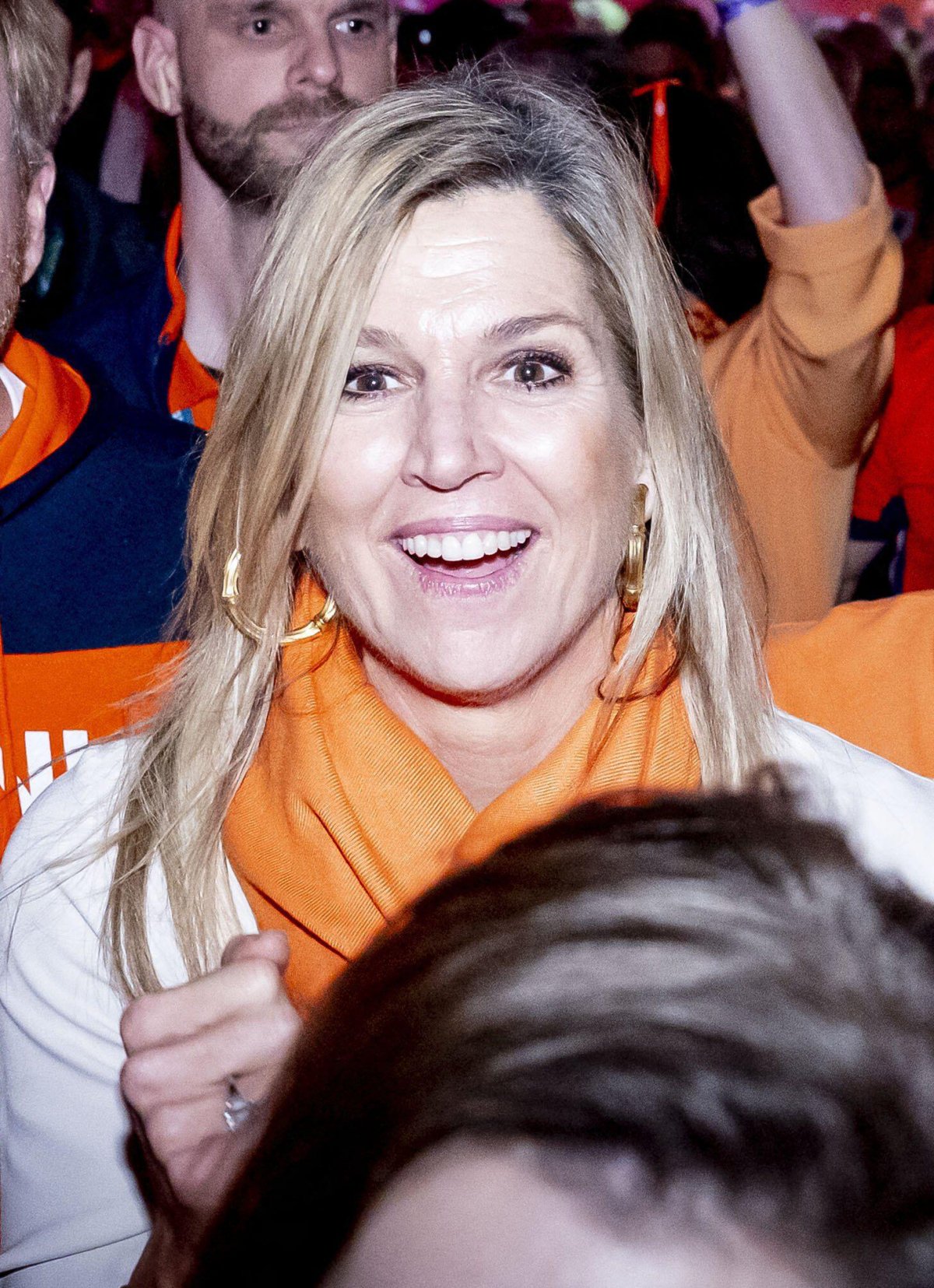 The King and Queen of the Netherlands attend a celebration for speed skaters Jutta Leerdam and Femke Kok at the TeamNL House in Milan on February 9, 2026 (ROBIN UTRECHT/ANP/Alamy)