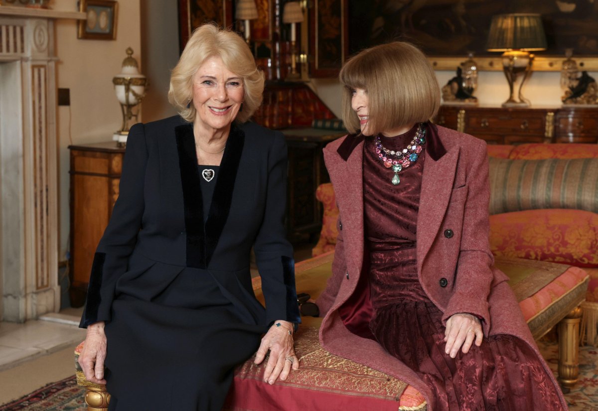 Queen Camilla and Dame Anna Wintour are pictured during an audience at Clarence House in London on February 19, 2026 (Chris Jackson/PA Images/Alamy)
