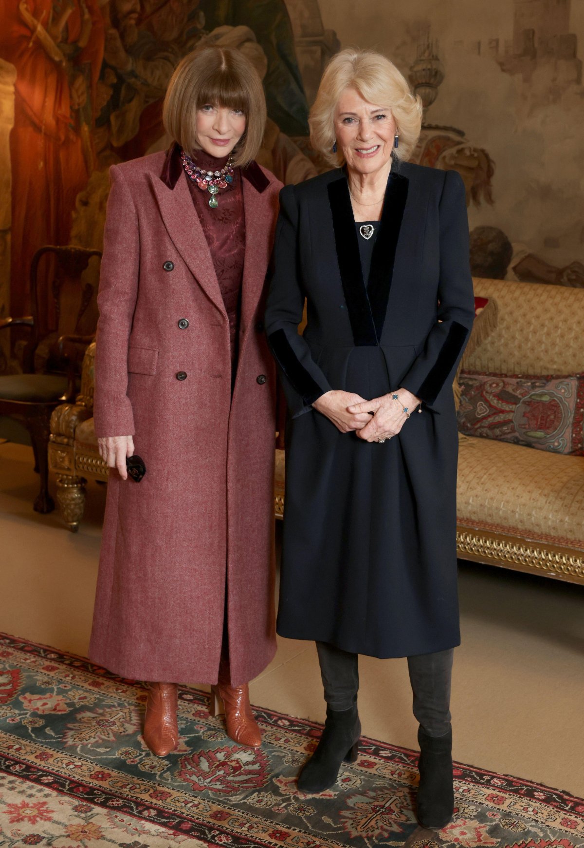 Queen Camilla and Dame Anna Wintour are pictured during an audience at Clarence House in London on February 19, 2026 (Chris Jackson/PA Images/Alamy)