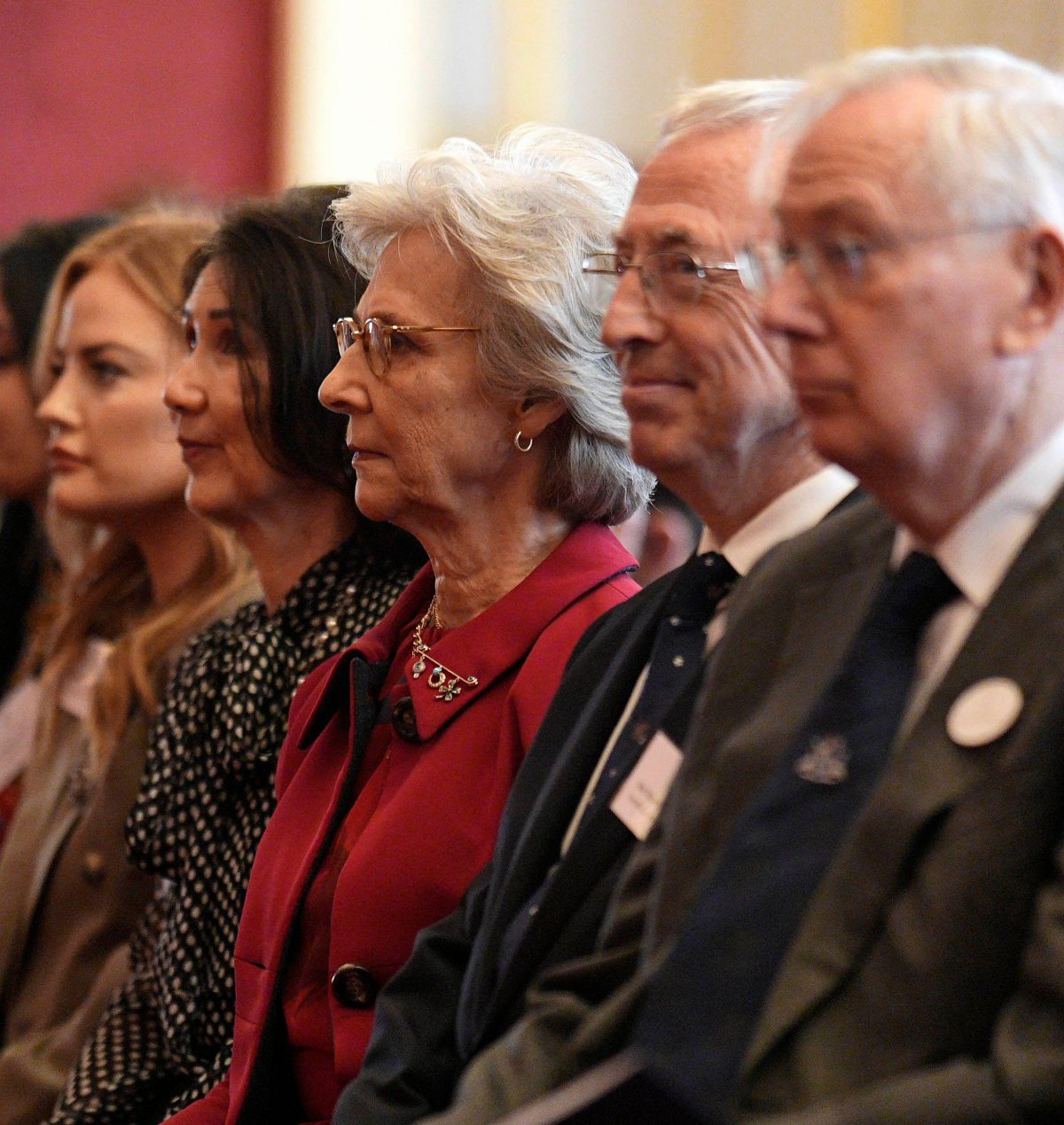 The Duke and Duchess of Gloucester attend a reception following the presentation of the Queen Elizabeth Prizes for Education at St. James's Palace in London on February 24, 2026 (Aaron Chown/PA Images/Alamy)