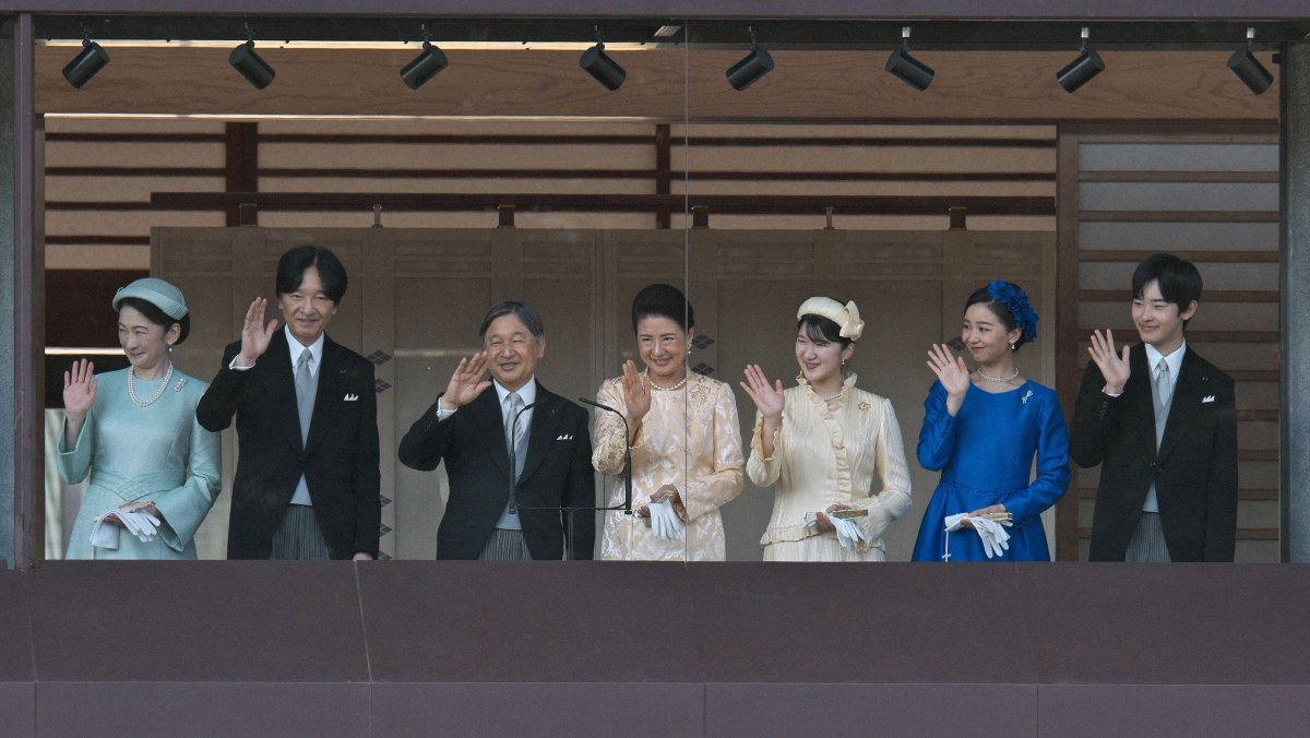 The Japanese imperial family gathers to celebrate the Emperor's birthday on the balcony of the Imperial Palace in Tokyo on February 23, 2026 (Keizo Mori/UPI/Alamy)