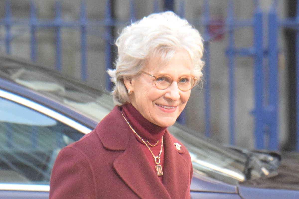 The Duchess of Gloucester visits a basketry showcase at the Dutch Church, Austin Friars on March 3, 2026 (James Taylor/Alamy)