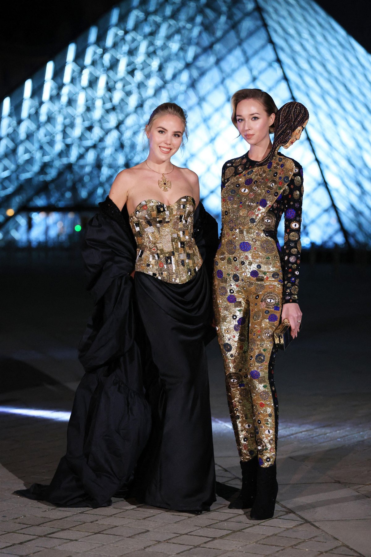Maria Carolina of Bourbon-Two Sicilies and Maria Chiara of Bourbon-Two Sicilies attend Le Grand Diner du Louvre in Paris on March 3, 2026 (Jerome Dominé/Abaca Press/Alamy)