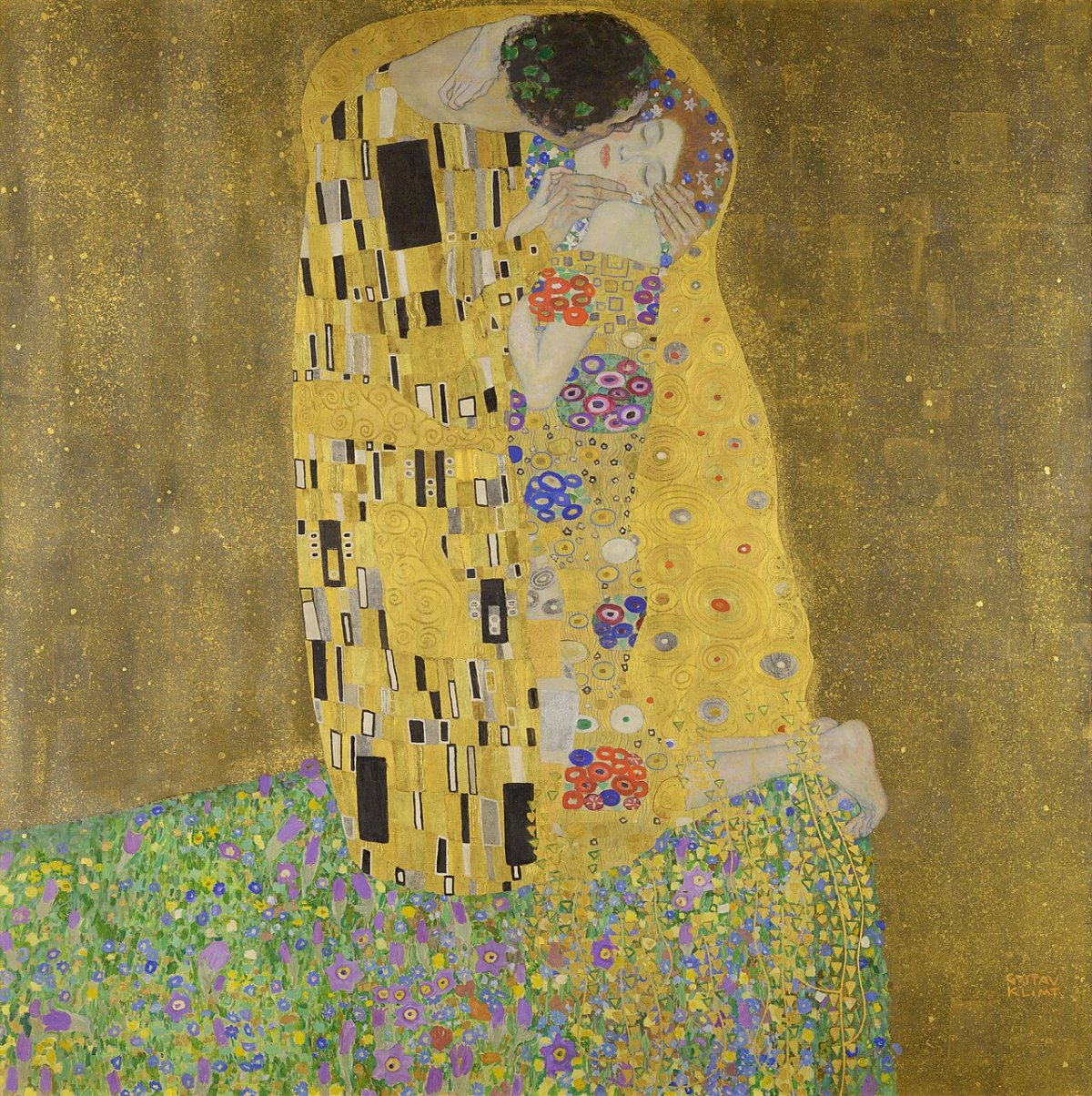 Gustav Klimt's The Kiss, 1907-08 (Google Art Project)