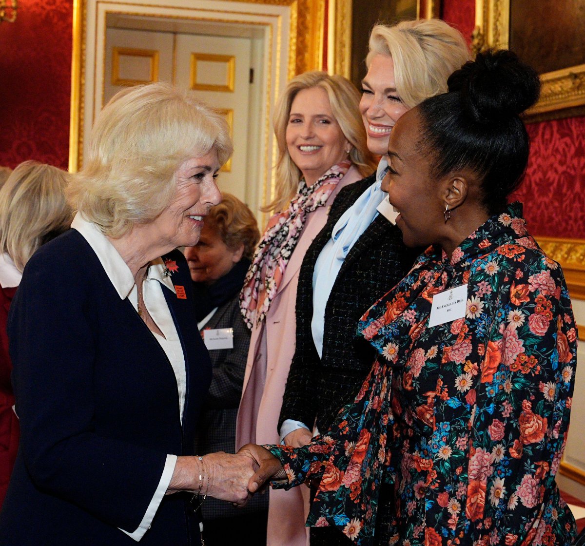Queen Camilla hosts a reception to mark International Women's Day and the fifteenth anniversary of Women of the World at St. James's Palace in London on March 10, 2026 (Aaron Chown/PA Images/Alamy)