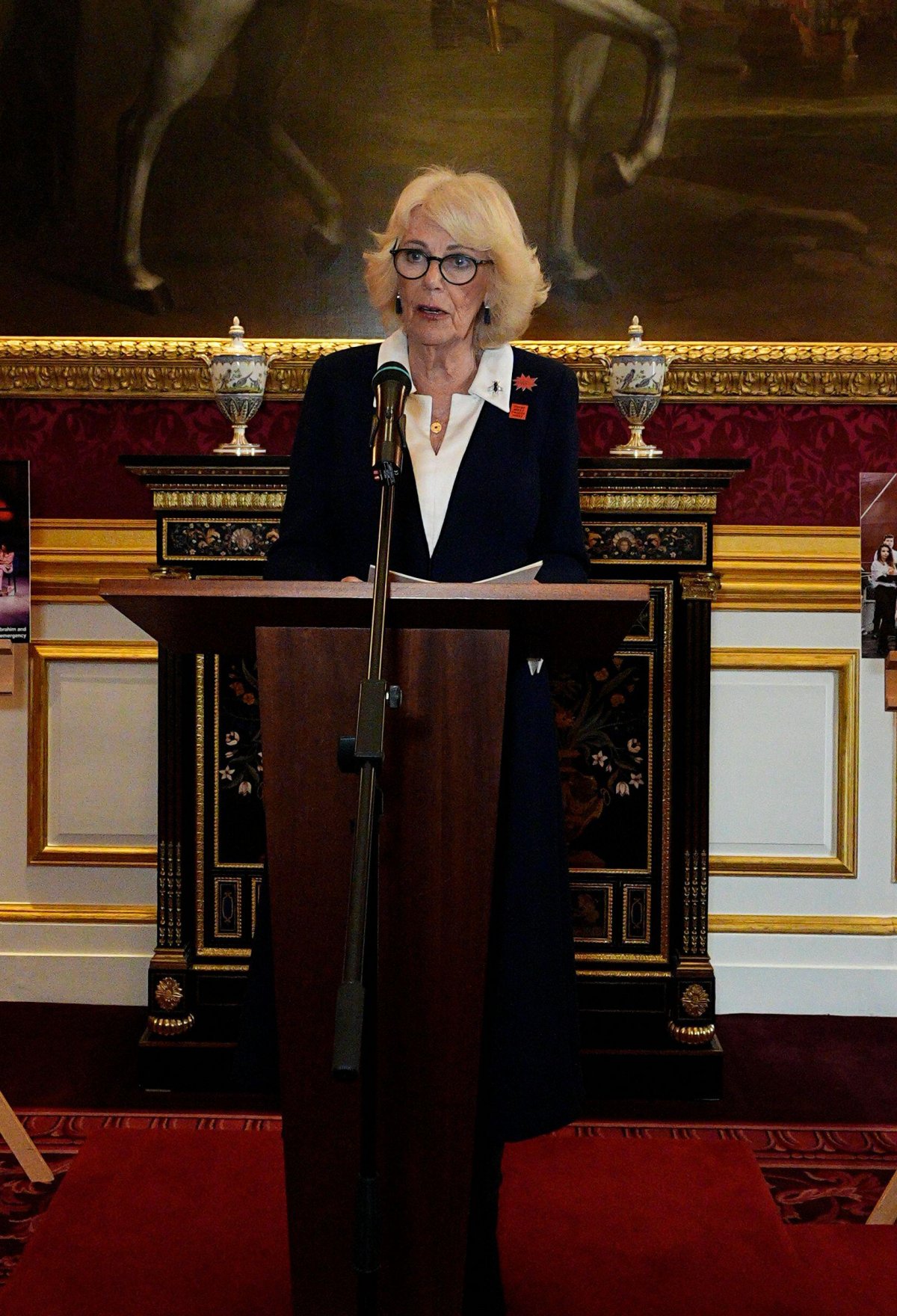 Queen Camilla hosts a reception to mark International Women's Day and the fifteenth anniversary of Women of the World at St. James's Palace in London on March 10, 2026 (Aaron Chown/PA Images/Alamy)