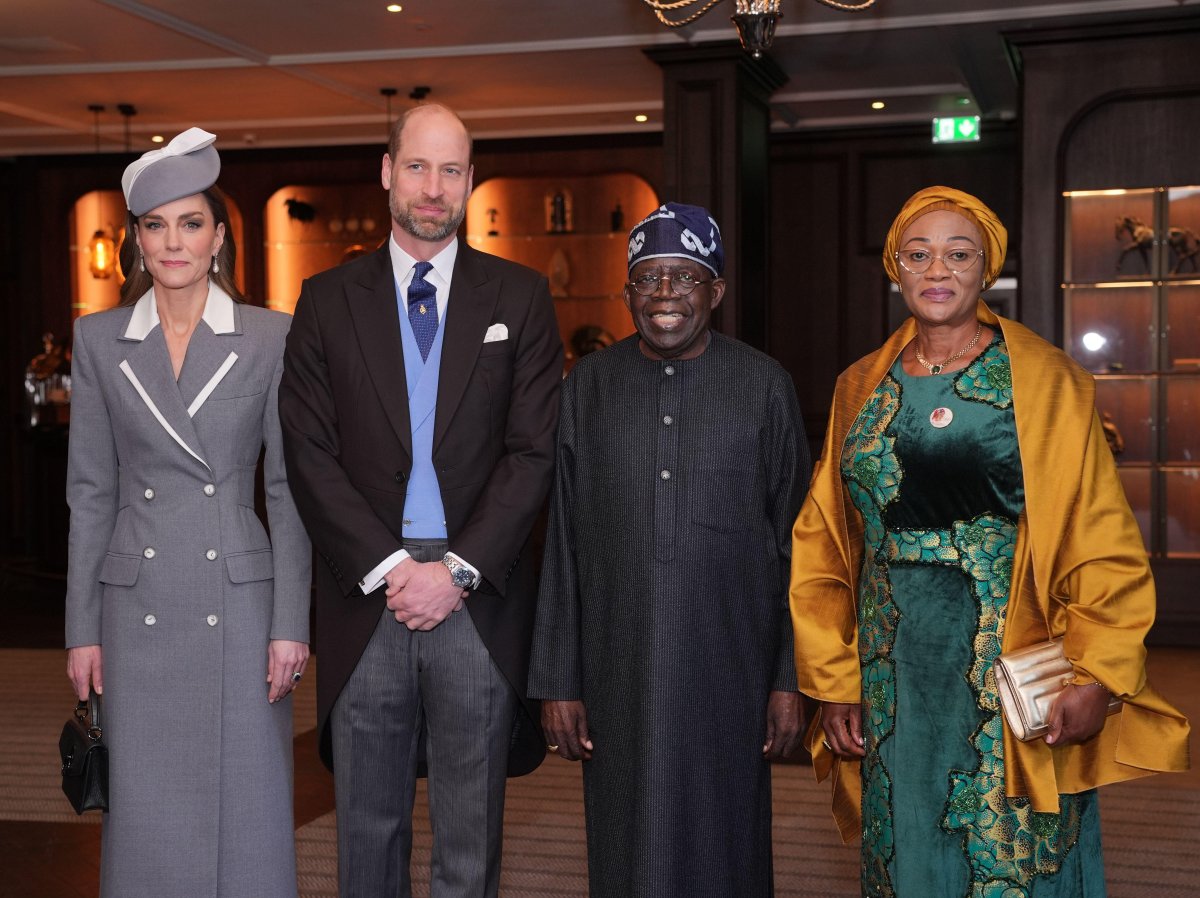 The Prince and Princess of Wales greet the President of Nigeria at the Fairmont Windsor Park Hotel on March 18, 2026 (Yui Mok/PA Images/Alamy)