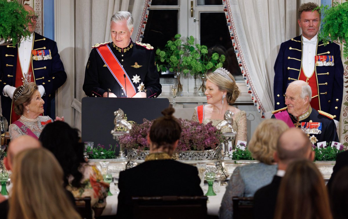The King and Queen of Norway host a state banquet for the visiting King and Queen of the Belgians at the Royal Palace in Oslo on March 24, 2026 (BENOIT DOPPAGNE/Belga News Agency/Alamy)