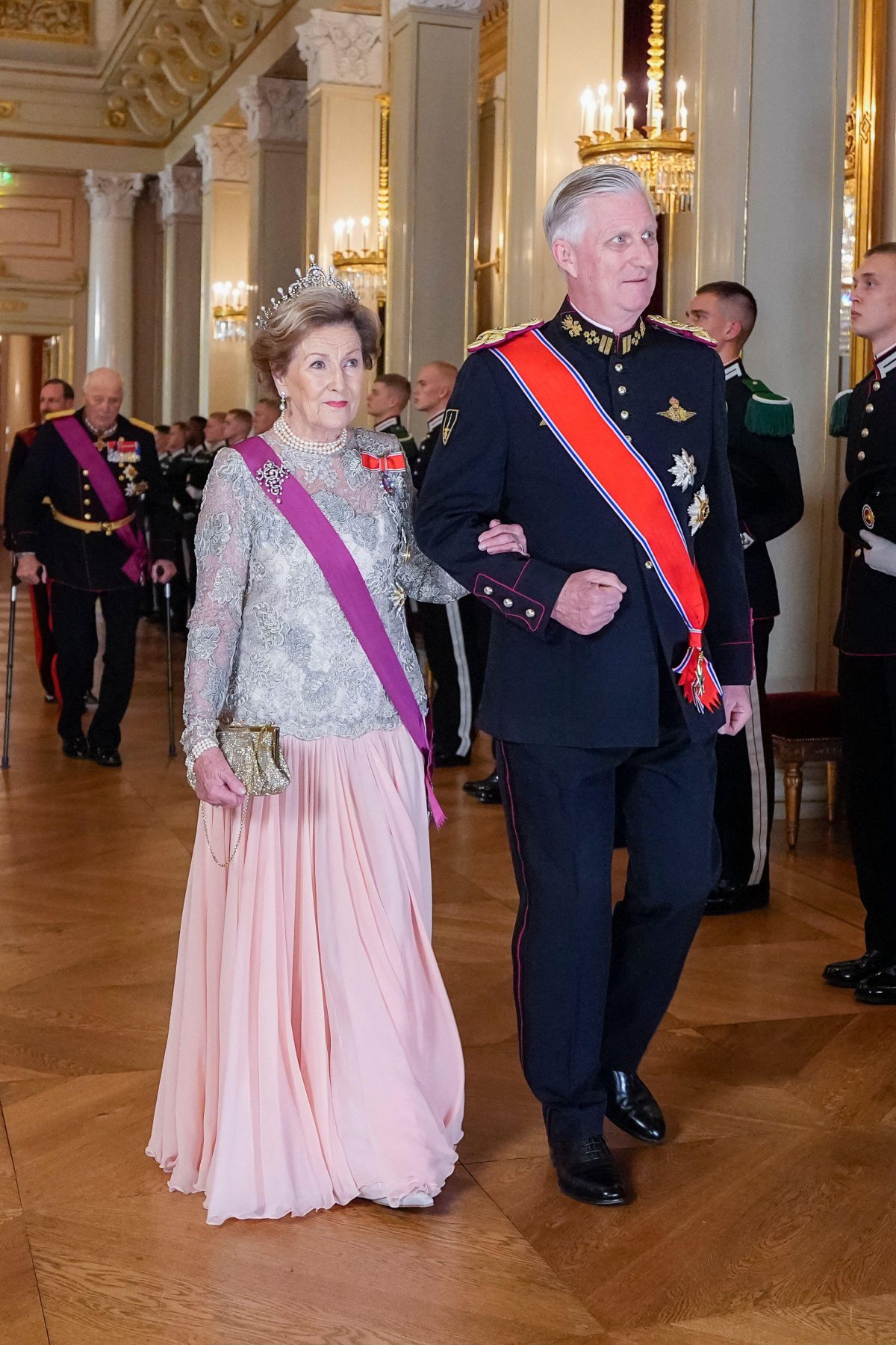The King and Queen of Norway host a state banquet for the visiting King and Queen of the Belgians at the Royal Palace in Oslo on March 24, 2026 (Lise Åserud/NTB/Alamy)