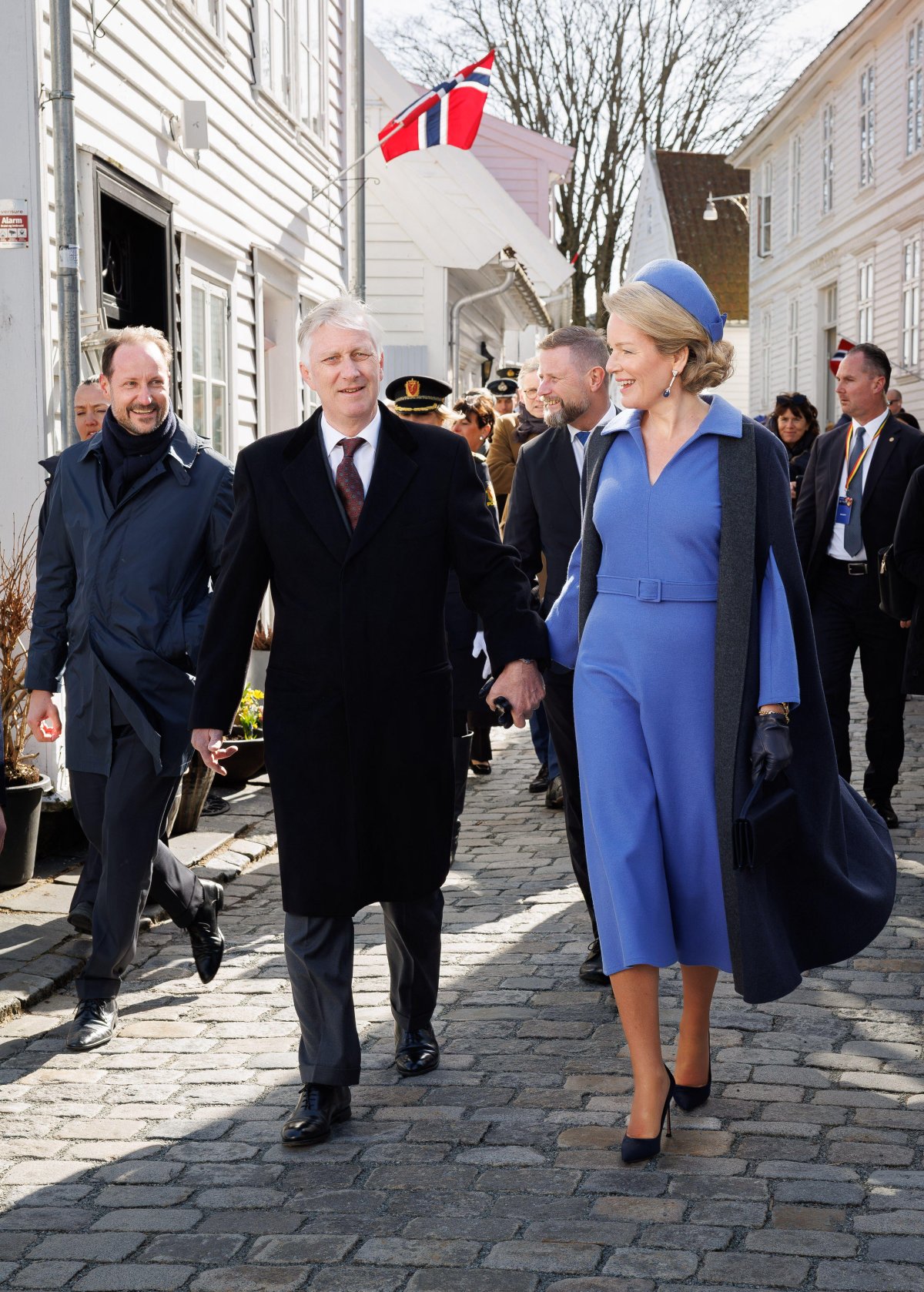 The King and Queen of the Belgians and the Crown Prince of Norway visit Stavanger on March 26, 2026 (BENOIT DOPPAGNE/Belga News Agency/Alamy)