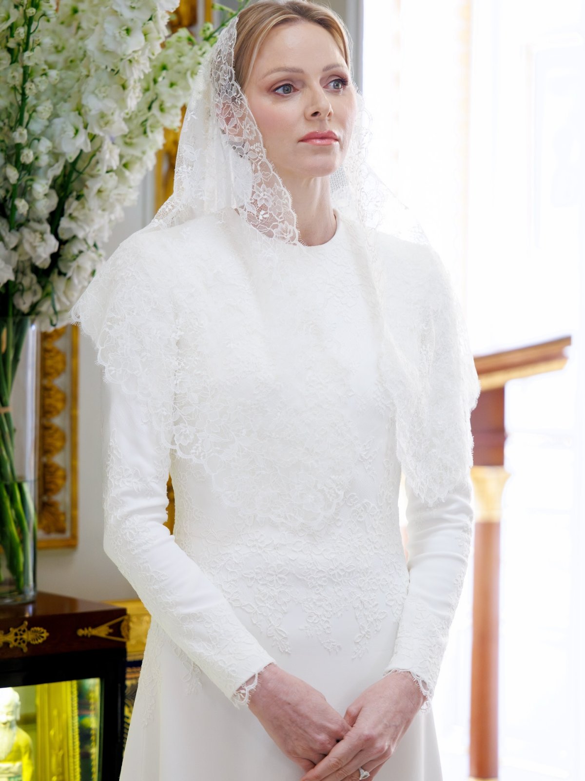 The Prince and Princess of Monaco host Pope Leo XIV during his visit to the principality on March 28, 2026 (Palais Princier de Monaco)