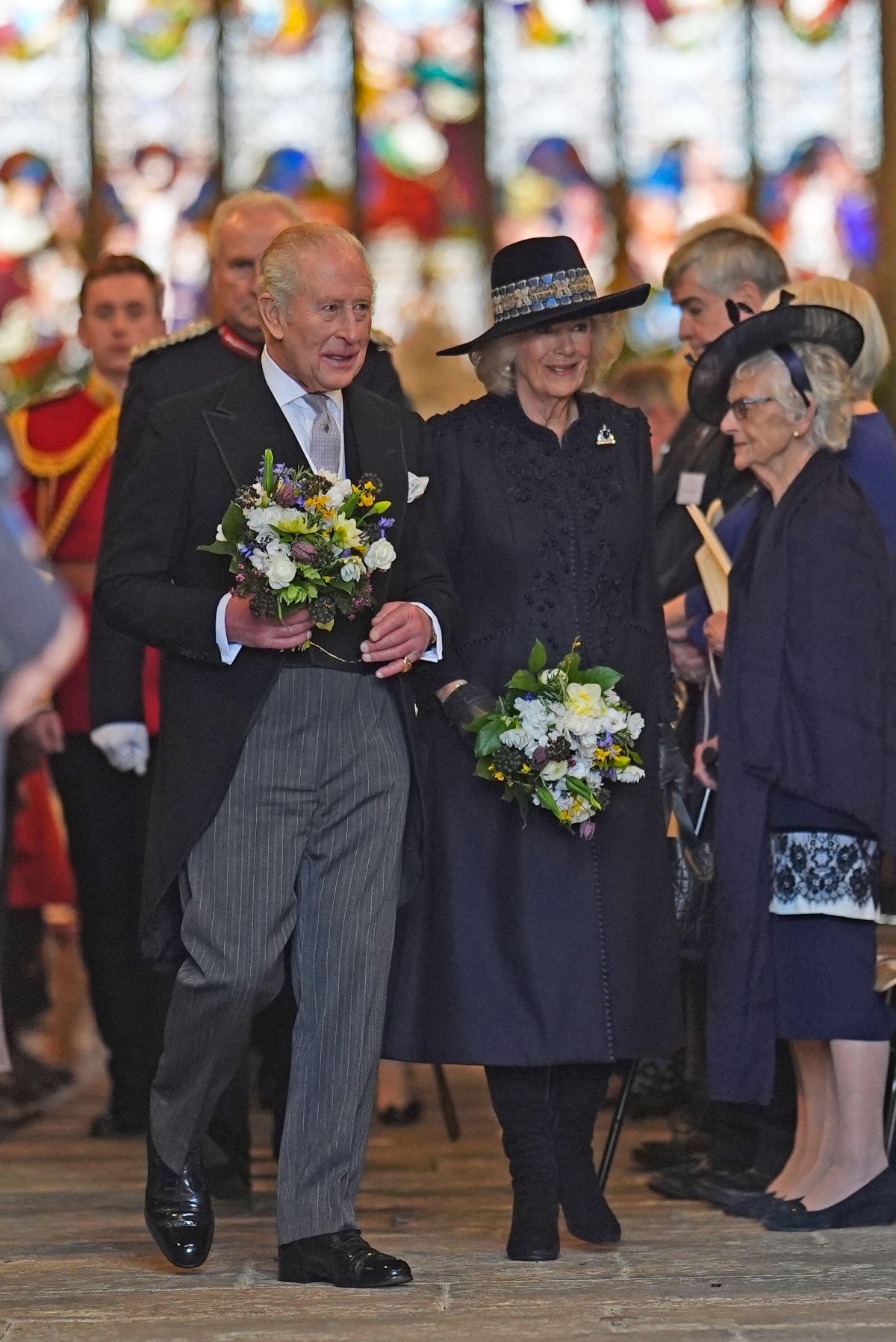 King Charles III and Queen Camilla attend the Royal Maundy service at St. Asaph Cathedral in North Wales on April 2, 2026 (Aaron Chown/PA Images/Alamy)