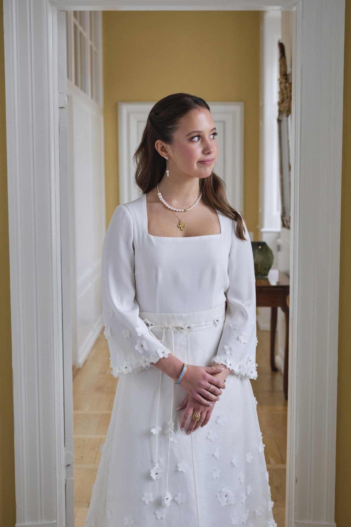 Prince Vincent and Princess Josephine of Denmark pose for official confirmation portraits at the Chancellery on April 18, 2026 (Karen Rosetzsky/Kongehuset)