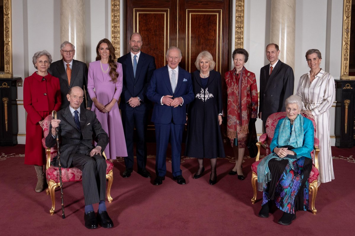 Members of the royal family celebrate the centenary of Queen Elizabeth II's birth during a reception at Buckingham Palace in London on April 21, 2026 (Aaron Chown/PA Images/Alamy)