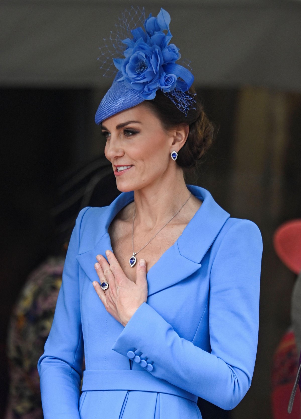 The Duchess of Cambridge attends the Order of the Garter service at Windsor Castle on June 13, 2022 (Toby Melville/PA Images/Alamy)