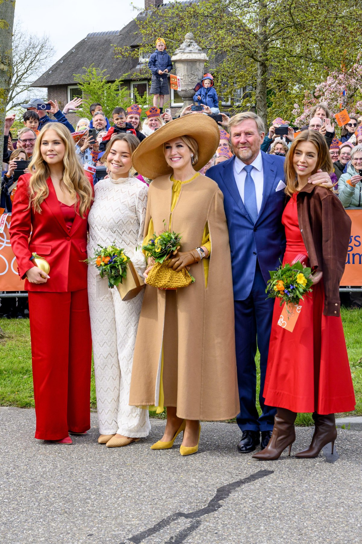 The King and Queen of the Netherlands are joined by their daughters and members of the extended Dutch royal family for King's Day celebrations in Dokkum on April 27, 2026 (Patrick van Emst/NLBeeld/Alamy)