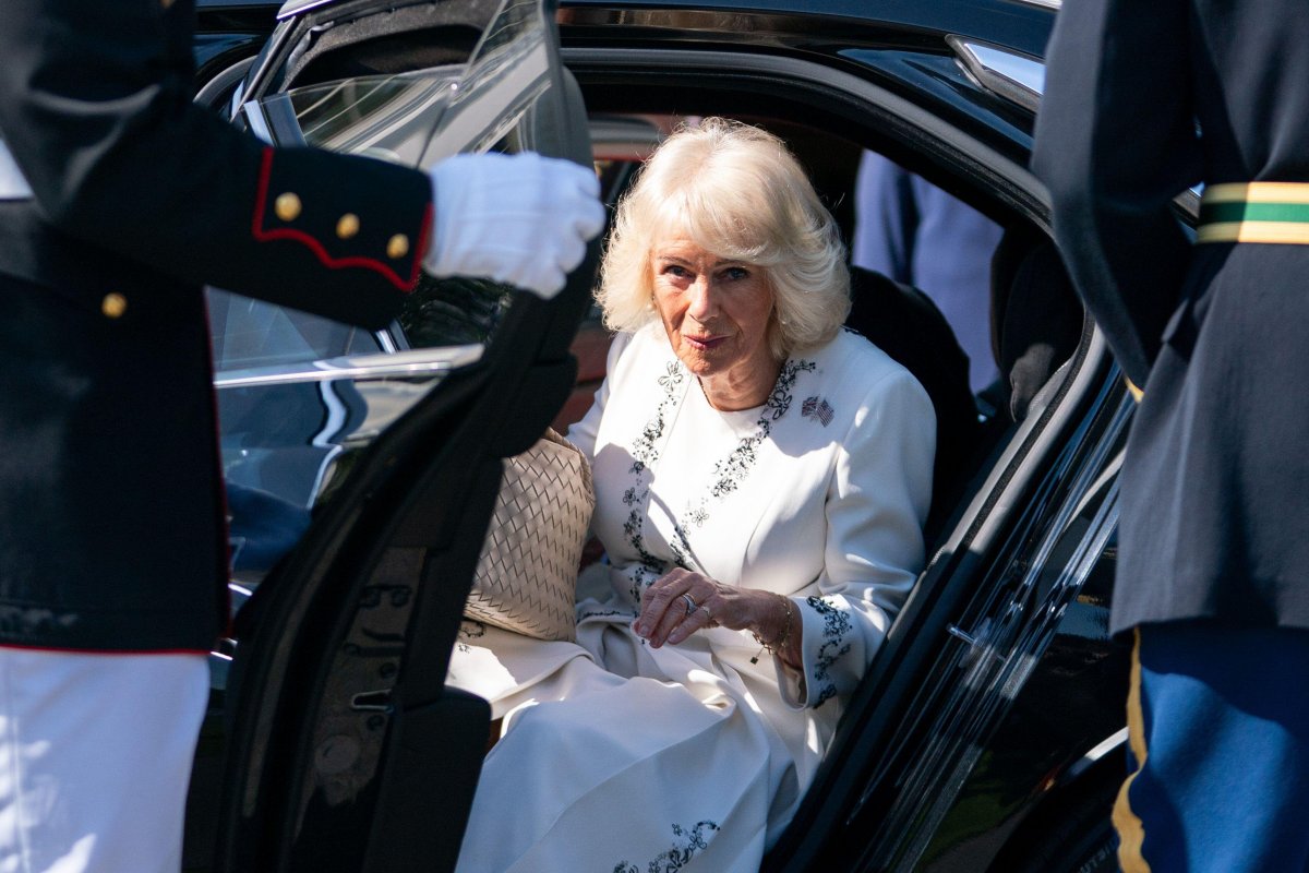 King Charles III and Queen Camilla arrive at the White House in Washington, D.C., on April 27, 2026 (Allison Robbert/Sipa USA/Alamy)