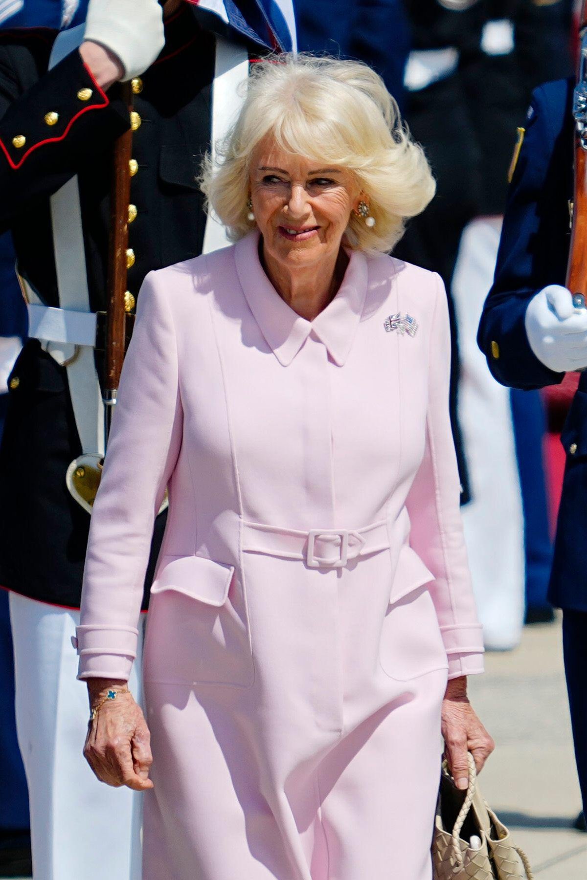 King Charles III and Queen Camilla arrive at Joint Base Andrews in Maryland on April 27, 2026 (Bonnie Cash/UPI/Alamy)