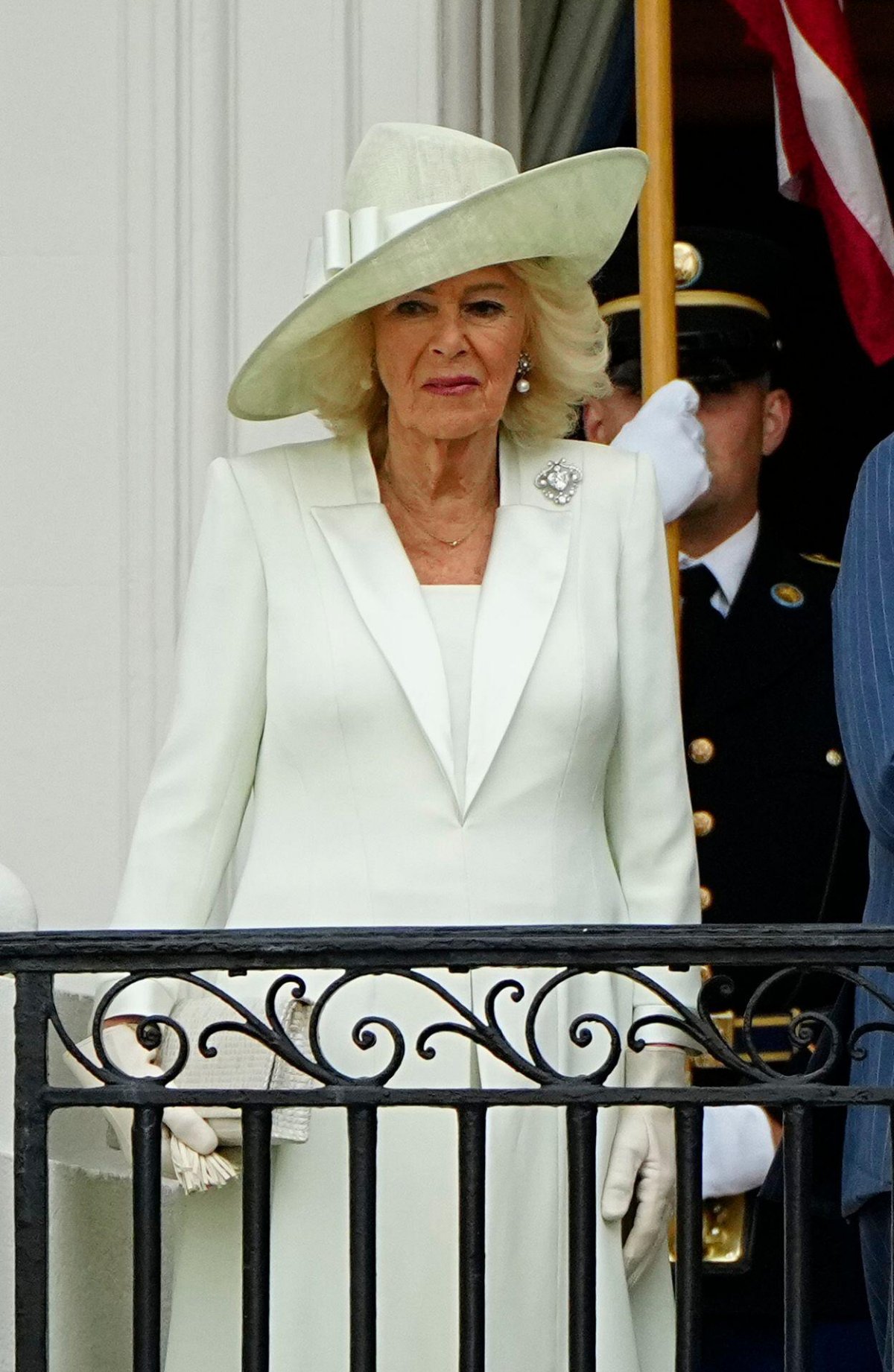 King Charles III and Queen Camilla arrive are welcomed to the White House in Washington, D.C. on April 28, 2026 (Bonnie Cash/UPI/Alamy)