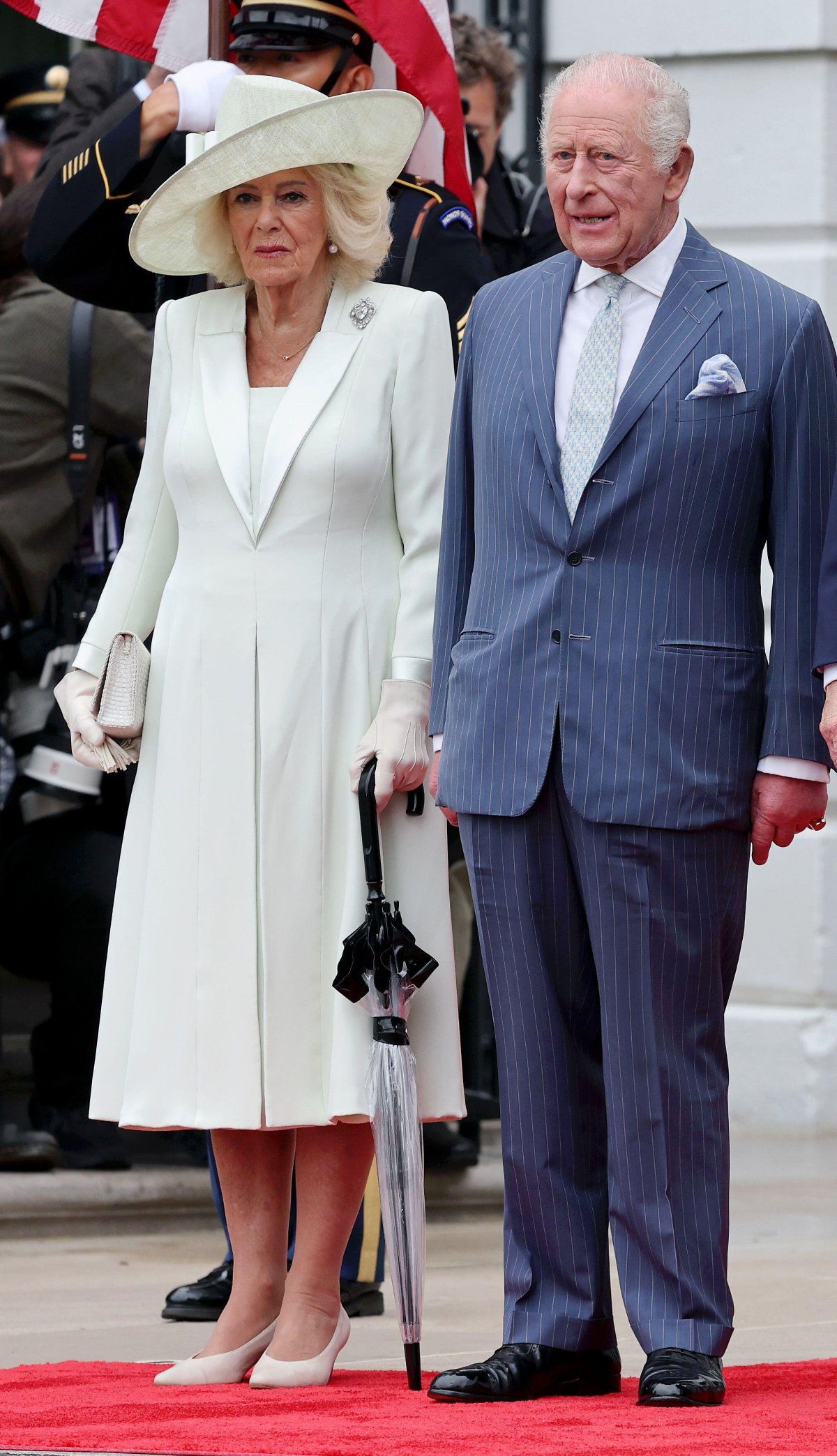 King Charles III and Queen Camilla arrive are welcomed to the White House in Washington, D.C. on April 28, 2026 (Chris Jackson/PA Images/Alamy)