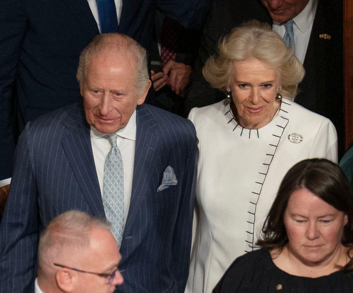 King Charles III speaks before a joint session of Congress in Washington, D.C. on April 28, 2026 (Leigh Vogel/Sipa USA/Alamy)