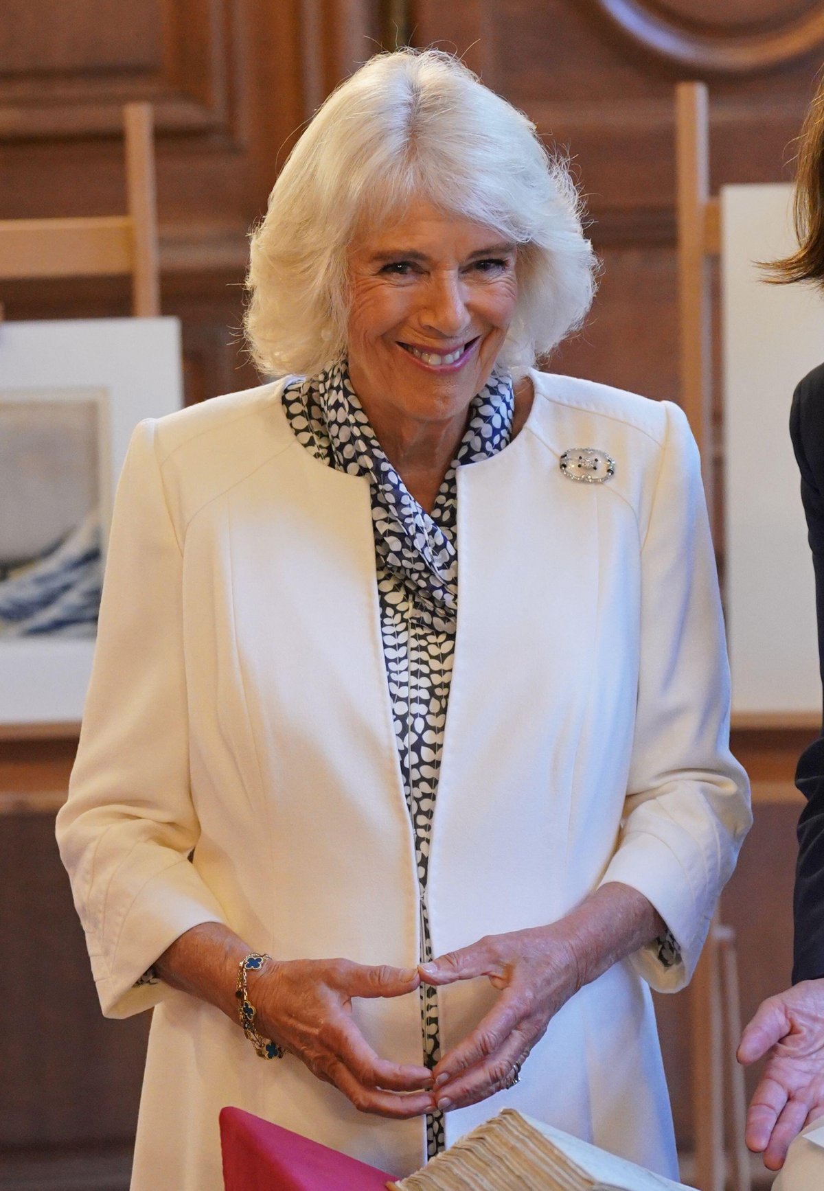 Queen Camilla visits the Bibliotheque Nationale de France on September 21, 2023 (Yui Mok/PA Images/Alamy)