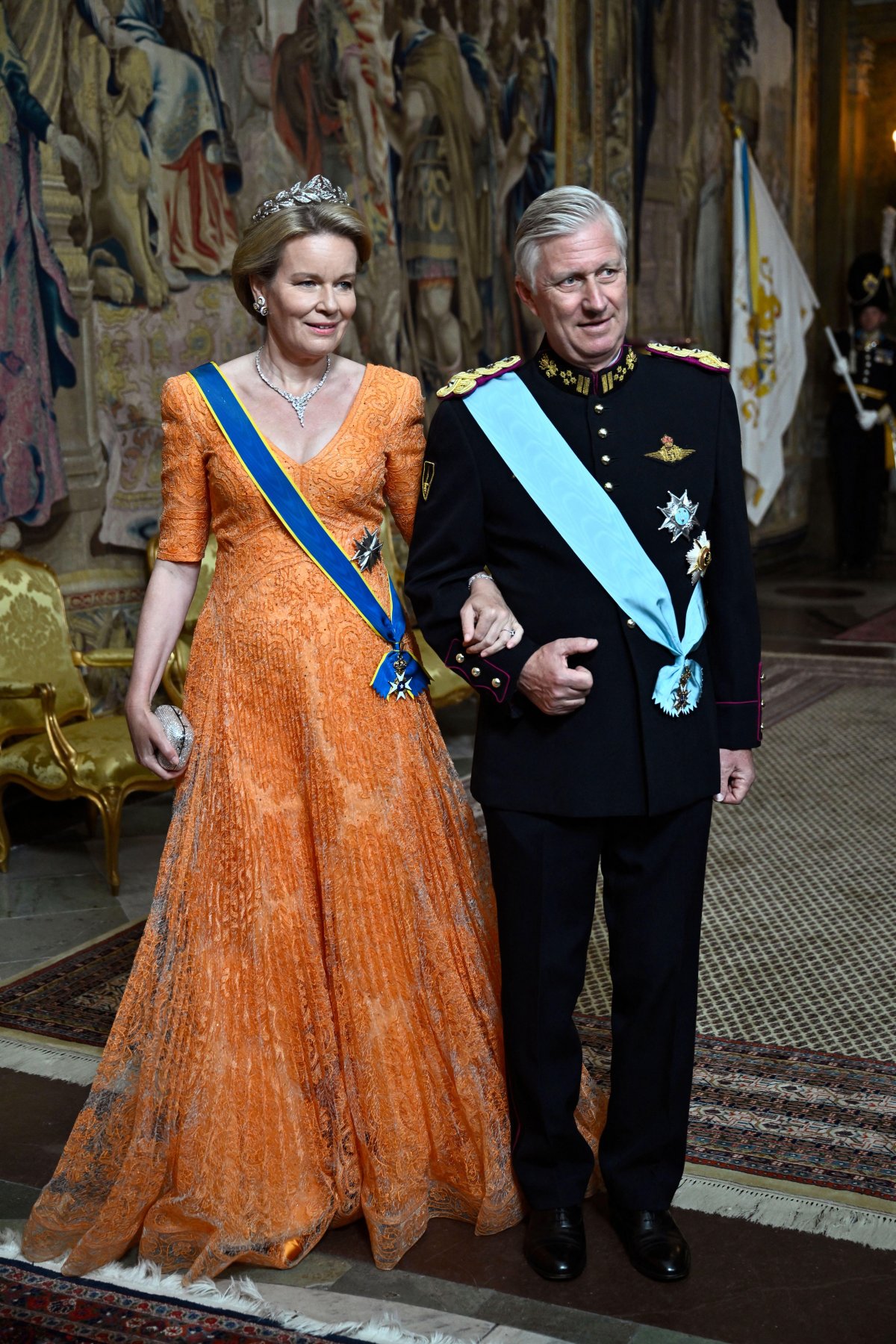 Royals attend a gala dinner celebrating the 80th birthday of the King of Sweden at the Royal Palace in Stockholm on April 30, 2026 (Pontus Lundahl/TT News Agency)