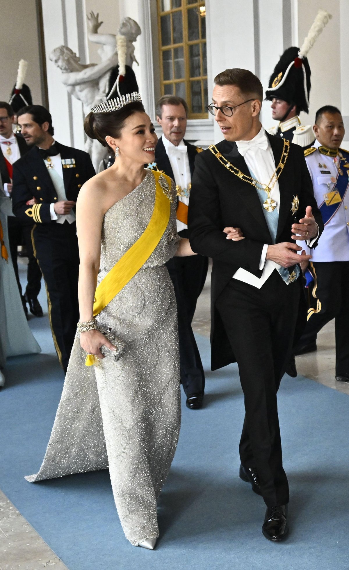 Royals attend a gala dinner celebrating the 80th birthday of the King of Sweden at the Royal Palace in Stockholm on April 30, 2026 (Pontus Lundahl/TT News Agency)