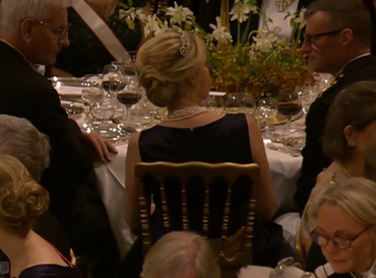 Désirée von Bohlen und Halbach attends a gala dinner celebrating King Carl XVI Gustaf of Sweden's 80th birthday at the Royal Palace in Stockholm on April 30, 2026 (SVT)