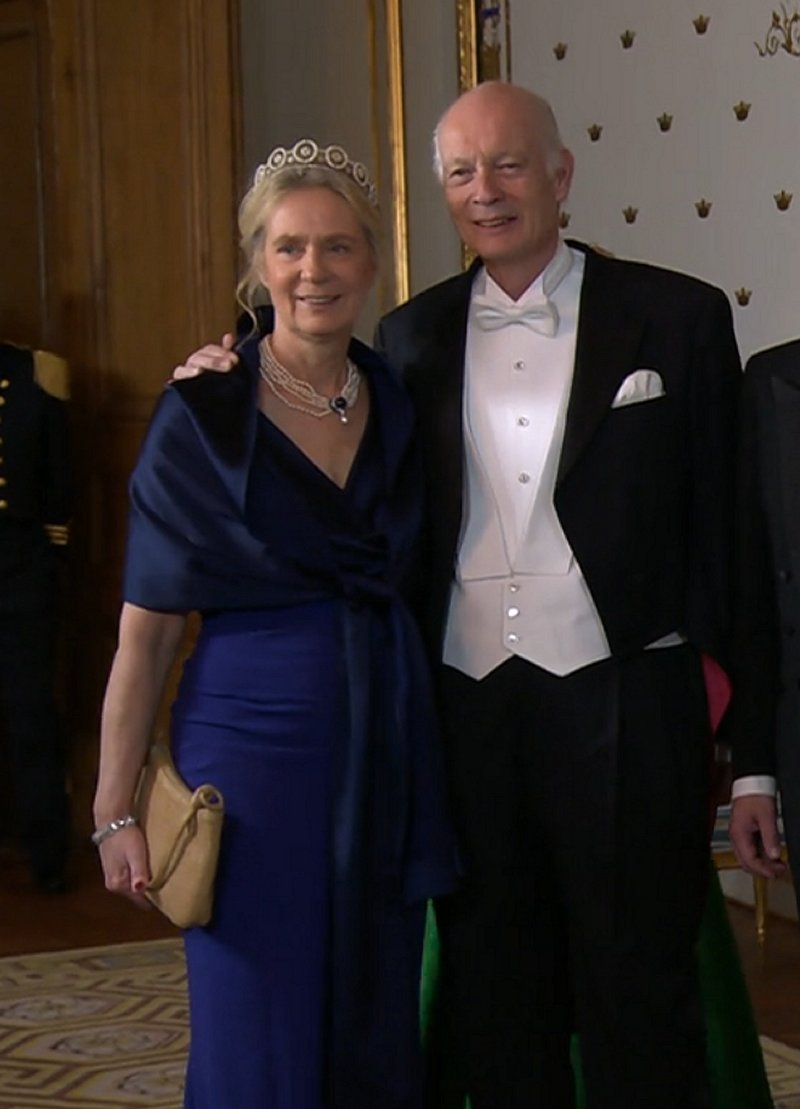 Princess Désirée of Hohenzollern and Eckbert von Bohlen und Halbach attend a gala dinner celebrating King Carl XVI Gustaf of Sweden's 80th birthday at the Royal Palace in Stockholm on April 30, 2026 (SVT)