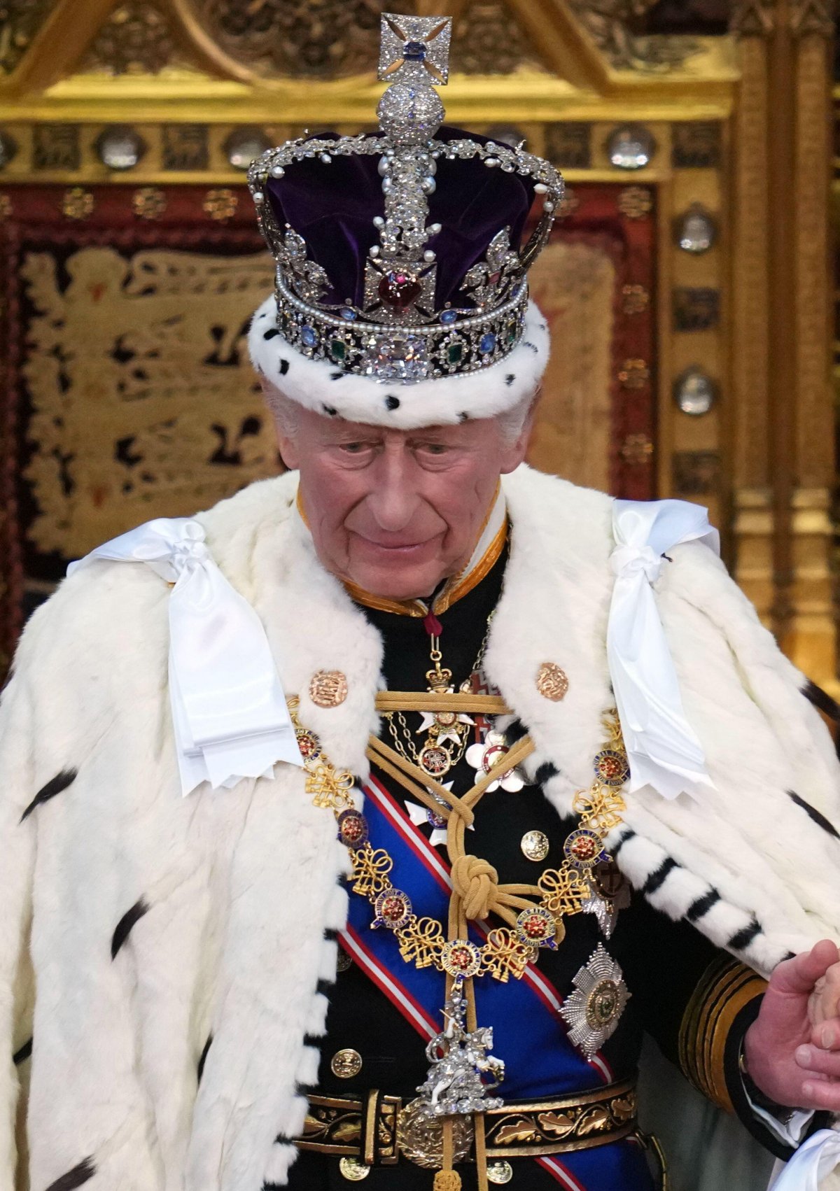 King Charles III and Queen Camilla attend the State Opening of Parliament on May 13, 2026 (Kirsty Wigglesworth/PA Images/Alamy)