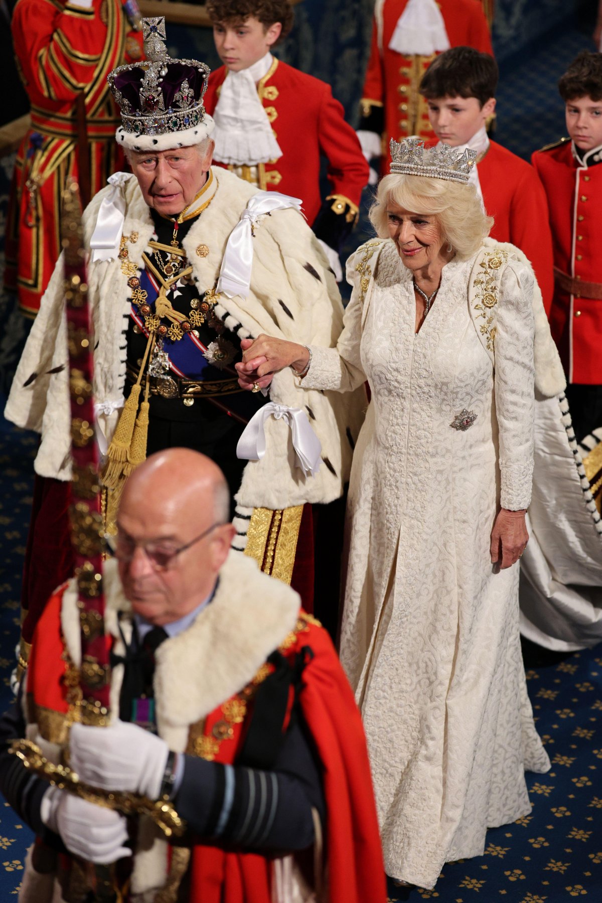 King Charles III and Queen Camilla attend the State Opening of Parliament on May 13, 2026 (Adrian Dennis/PA Images/Alamy)