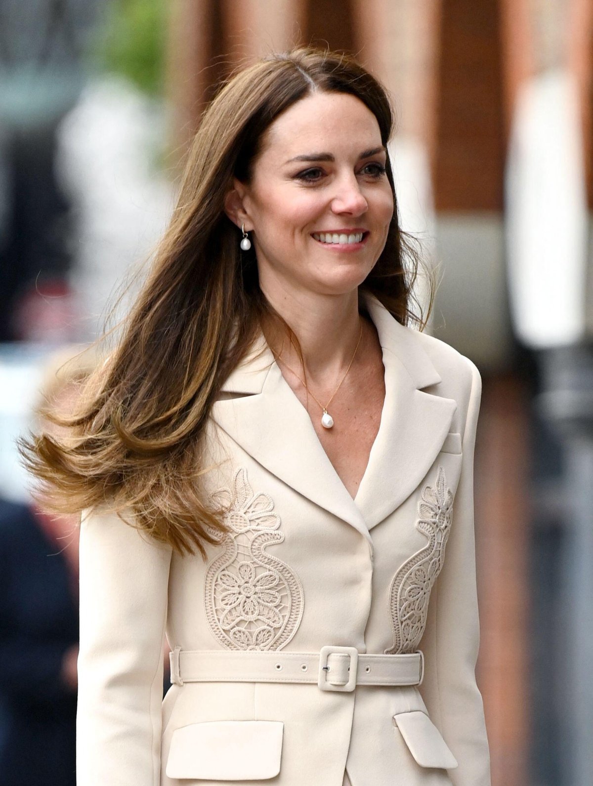 The Duchess of Cambridge visits the headquarters of the Royal College of Midwives and the Royal College of Obstetricians and Gynaecologists in London on April 27, 2022 (Doug Peters/EMPICS/Alamy)