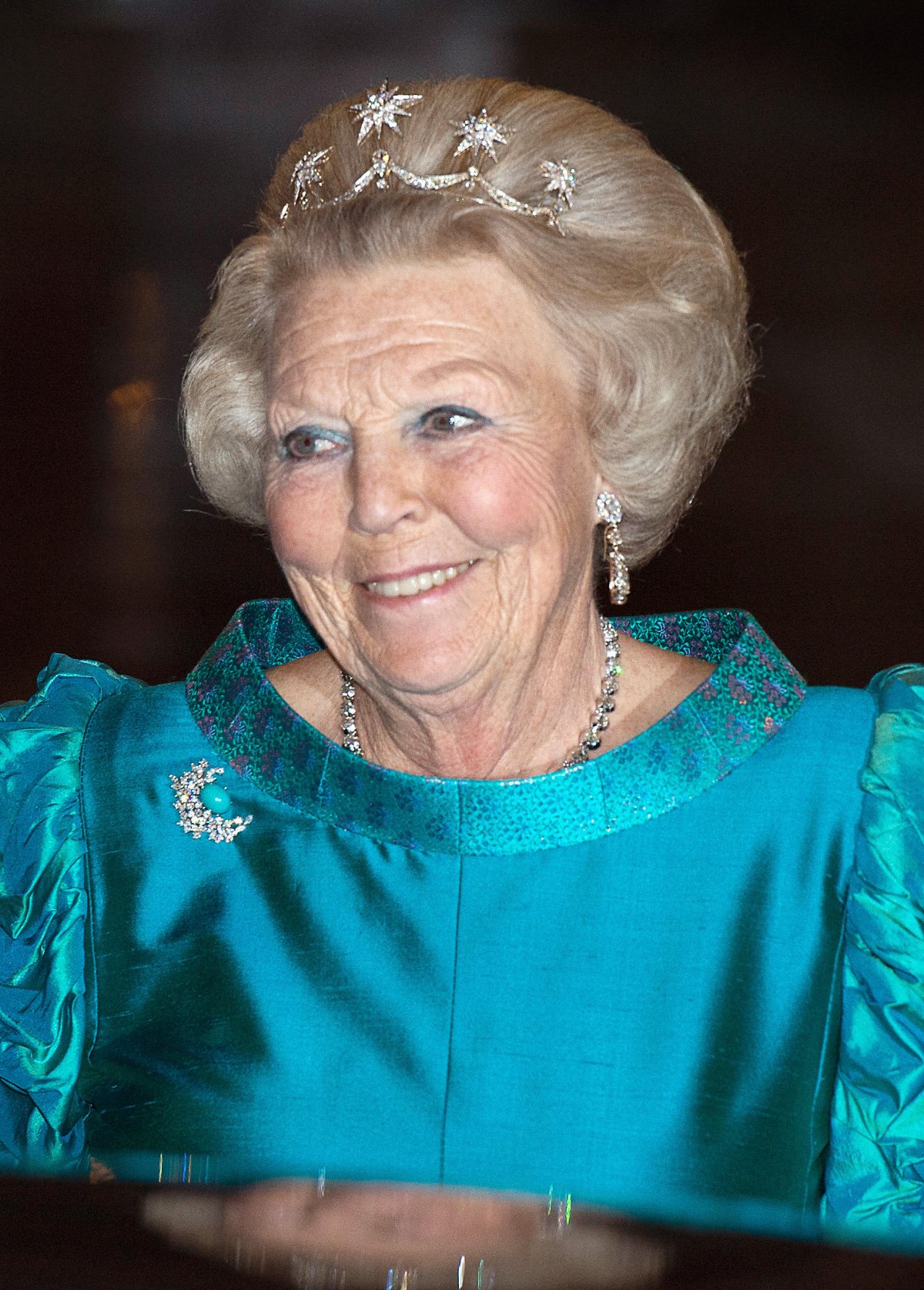 Princess Beatrix of the Netherlands attends a gala dinner for members of the Diplomatic Corps at the Royal Palace in Amsterdam on June 24, 2015 (Robin Utrecht/DPA Picture Alliance/Alamy)