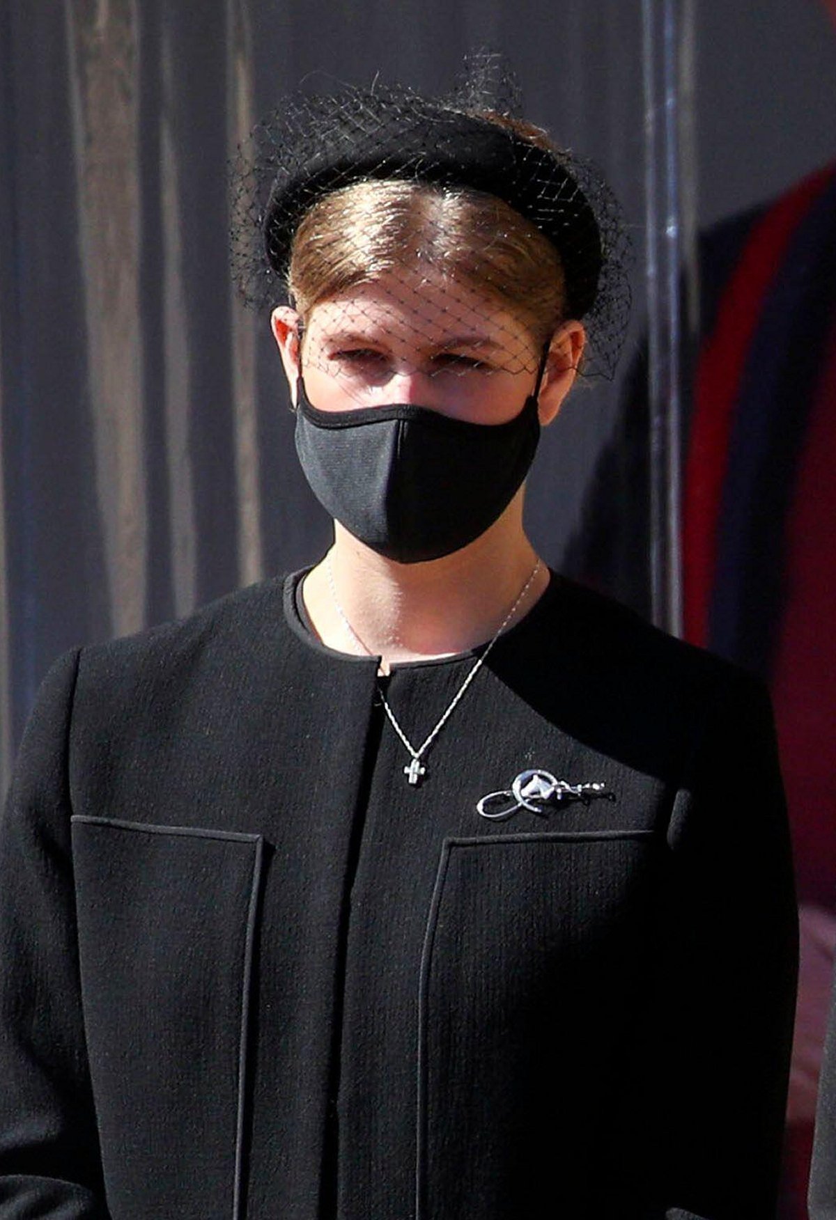 Lady Louise Windsor attends the funeral for Prince Philip, Duke of Edinburgh at St. George's Chapel, Windsor on April 17, 2021 (Steve Parsons/PA Images/Alamy)