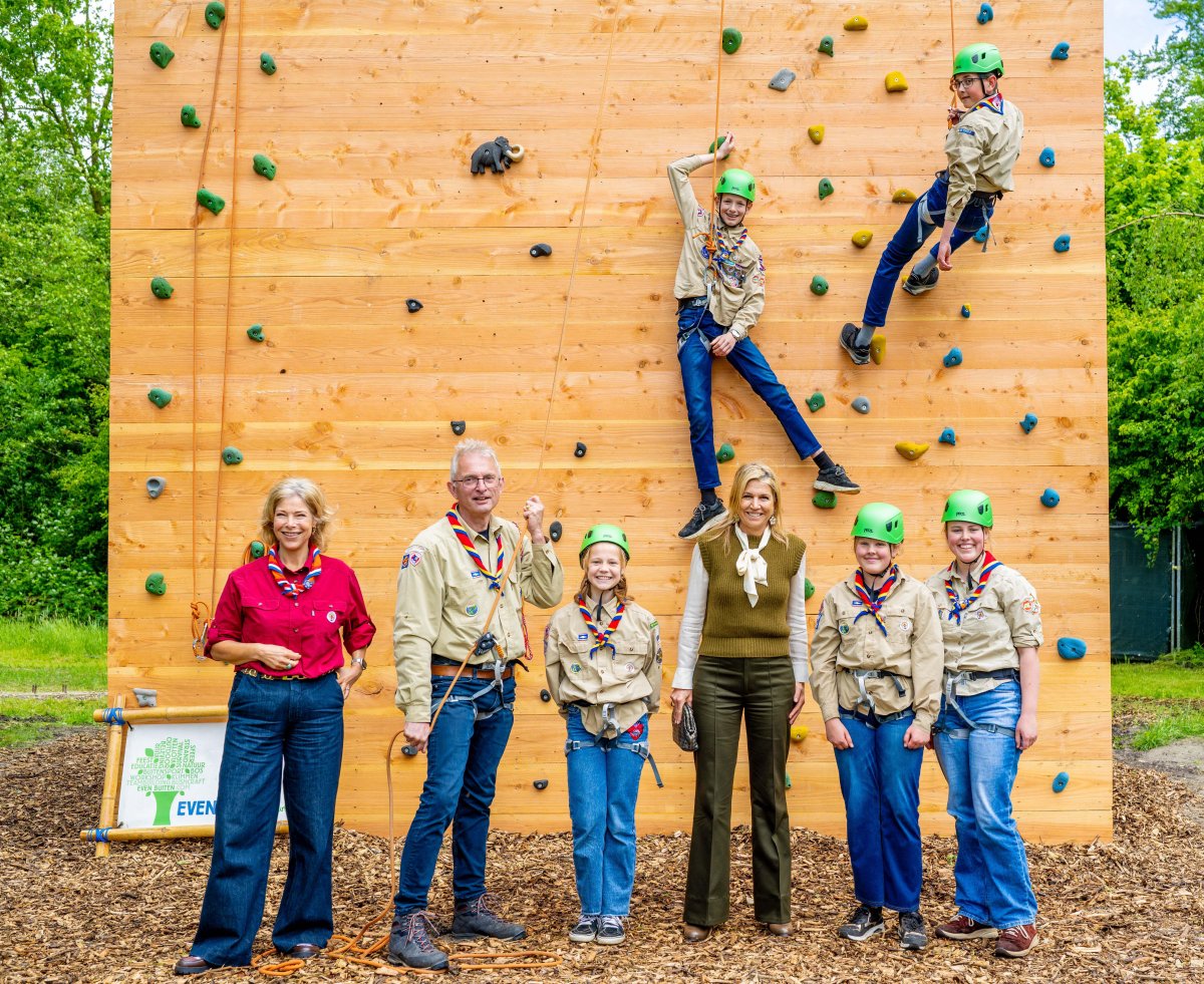 The Queen of the Netherlands visits Scouting Netherlands in Zeewolde on May 20, 2026 (Patrick van Emst/NLBeeld/Alamy)