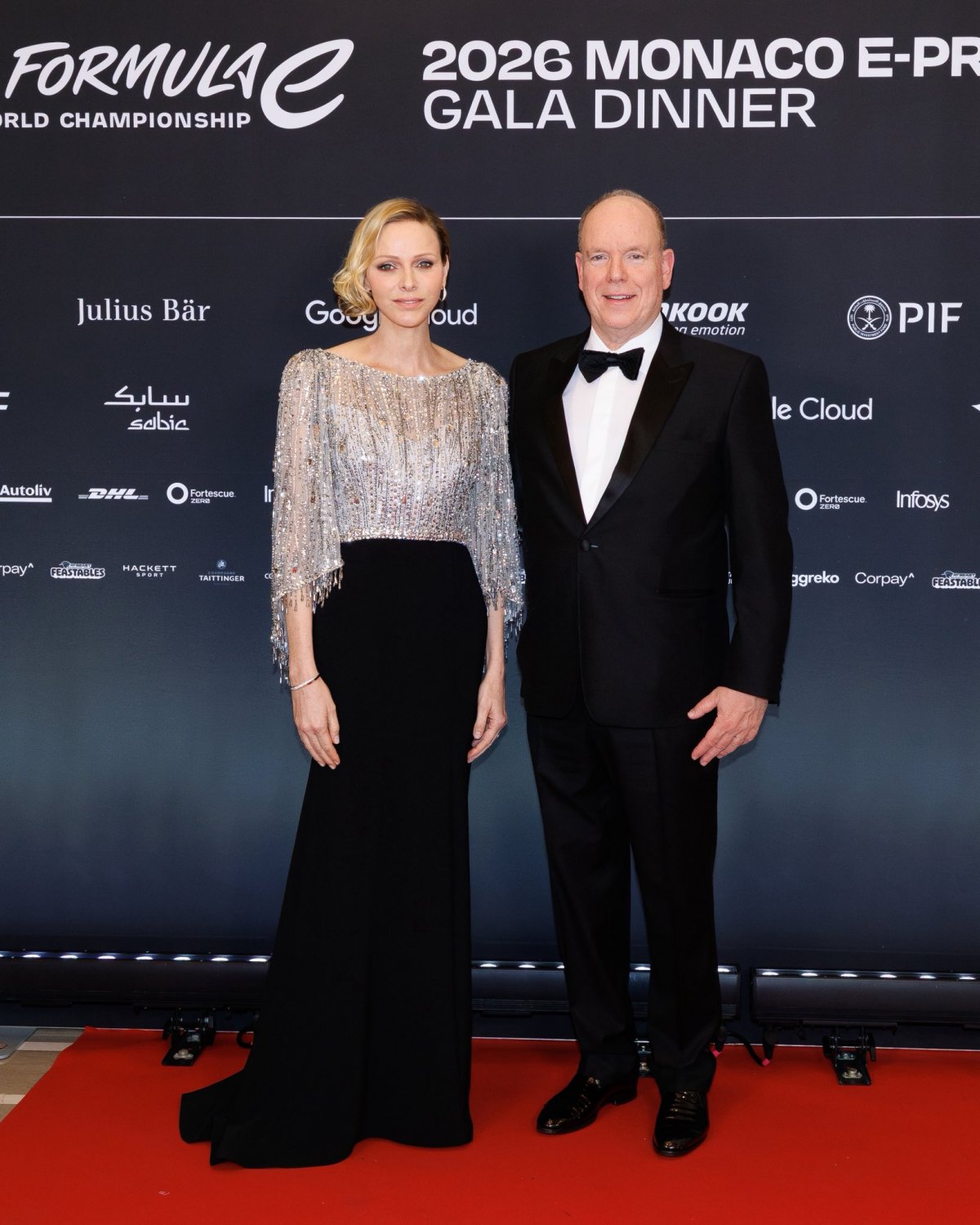 The Prince and Princess of Monaco attend the Monaco E-Prix 2026 gala dinner at the Hôtel de Paris in Monte Carlo on May 17, 2026 (Michaël Alesi/Frédéric Nebinger/Palais Princier de Monaco)