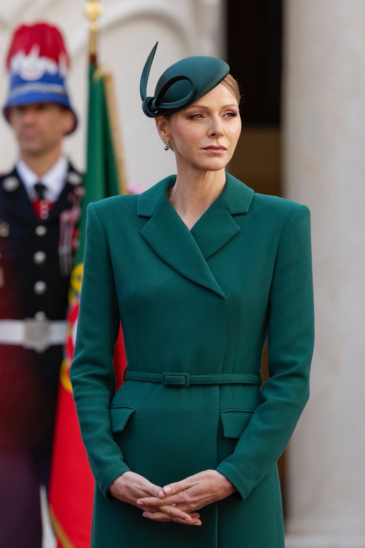 The Prince and Princess of Monaco welcome the President of Portugal to the Prince's Palace on November 21, 2025 (Frédéric Nebinger/Palais Princier de Monaco)
